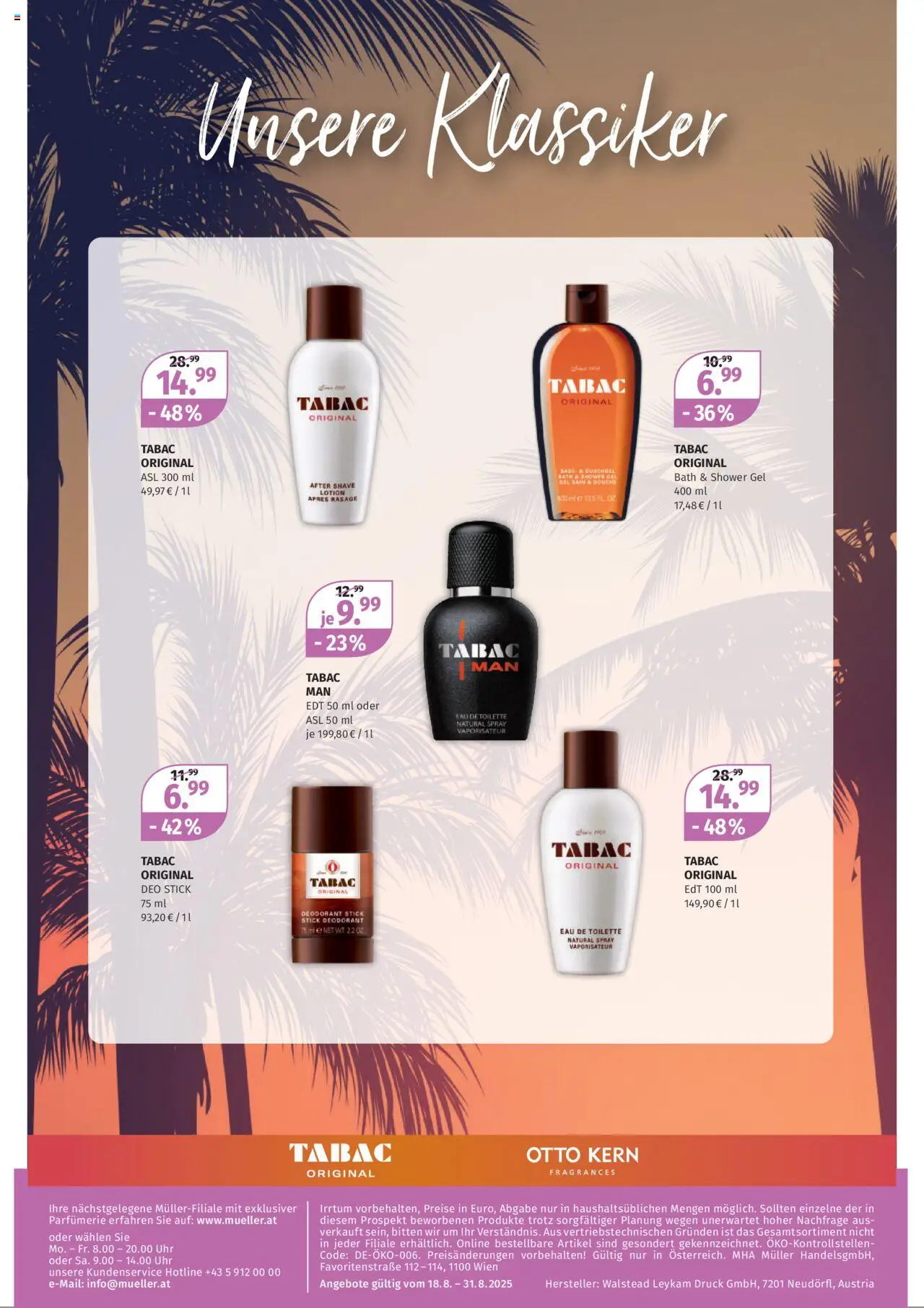 Müller Parfümerie Angebote gültig ab 18.08.2025 | Seite: 4 | Produkte: Uhr, Eau de Toilette, Duschgel, Deodorant