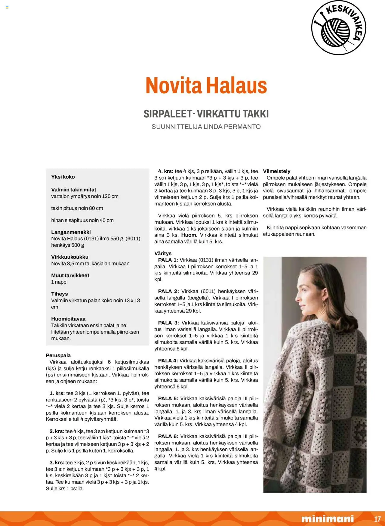 Minimani Novita – voimassa 01.09.2024 alkaen | Sivu: 17 | Tuotteet: Takki, Tee