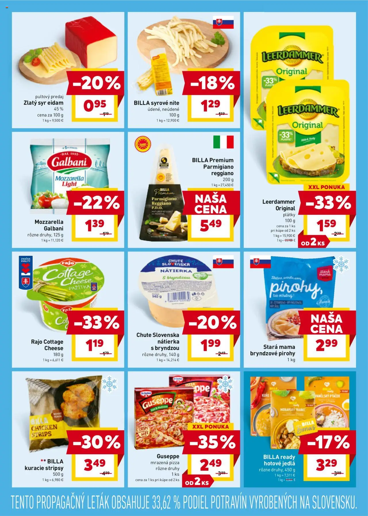 Nové Billa akcie – leták je platný od 01.10.2025 | Strana: 7 | Produkty: Syr, Pirohy, Eidam, Mozzarella