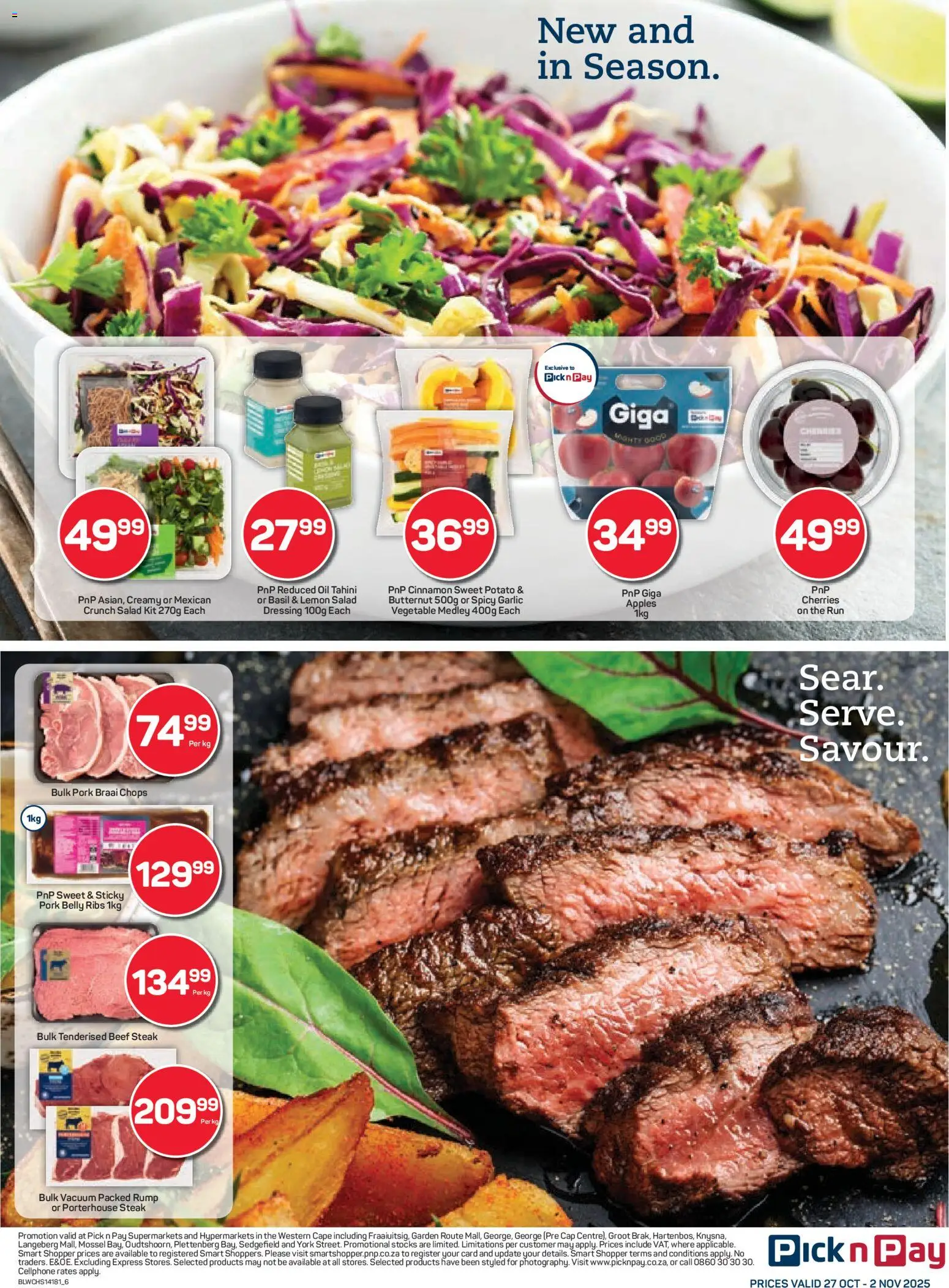 New Pick n Pay catalogue – valid from 27.10.2025 | Page: 6 | Products: Salad dressing, Oil, Apples, Beef