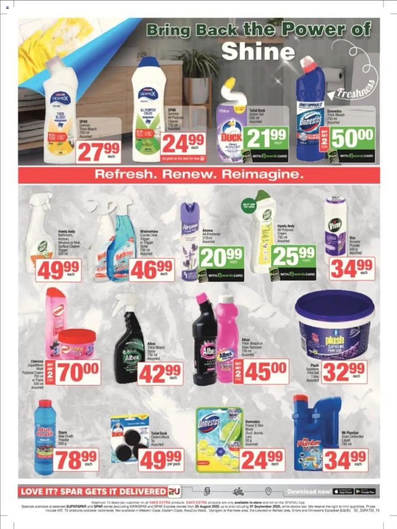Spar - Gauteng - Weekly Specials │ valid from 25.08.2025 | Page: 15 | Products: Bleach, Powder