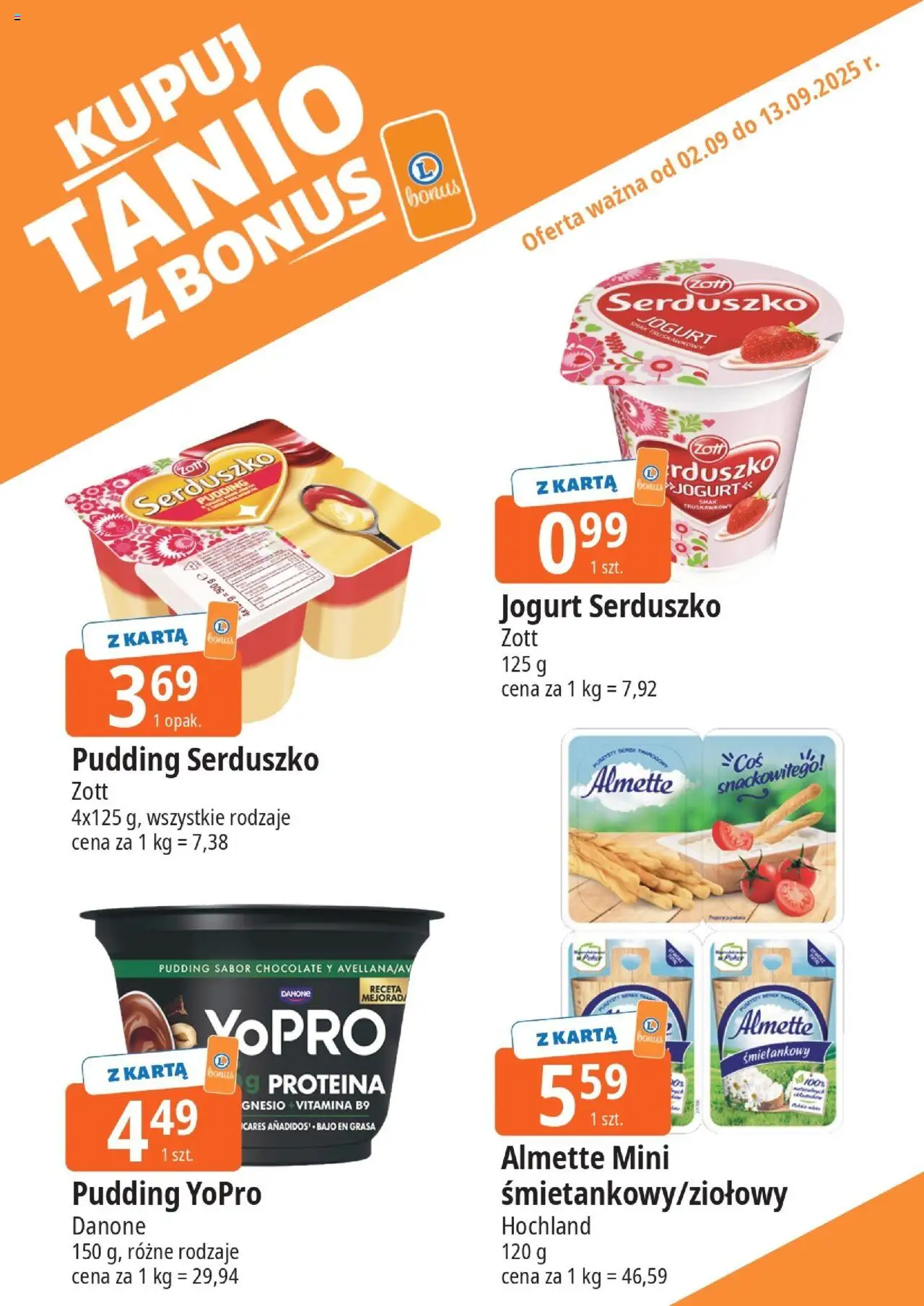 E.Leclerc Gazetka - Tychy kupony dodatkowe od 02.09.2025 | Strona: 4 | Produkty: Karta, Jogurt