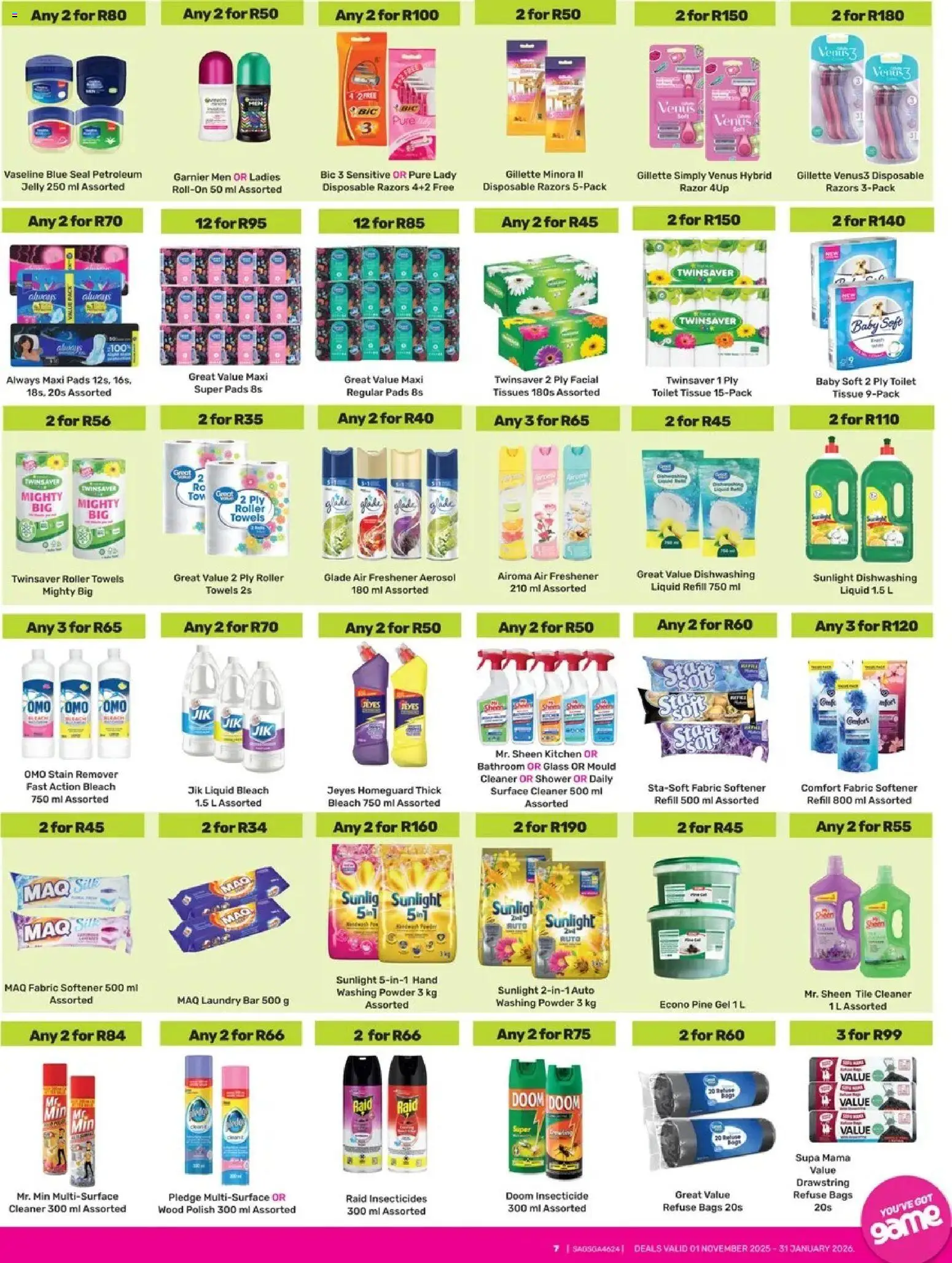 Game - More 4 Less valid from 01.11.2025 | Page: 7 | Products: Toilet, Washing powder, Game, Shower