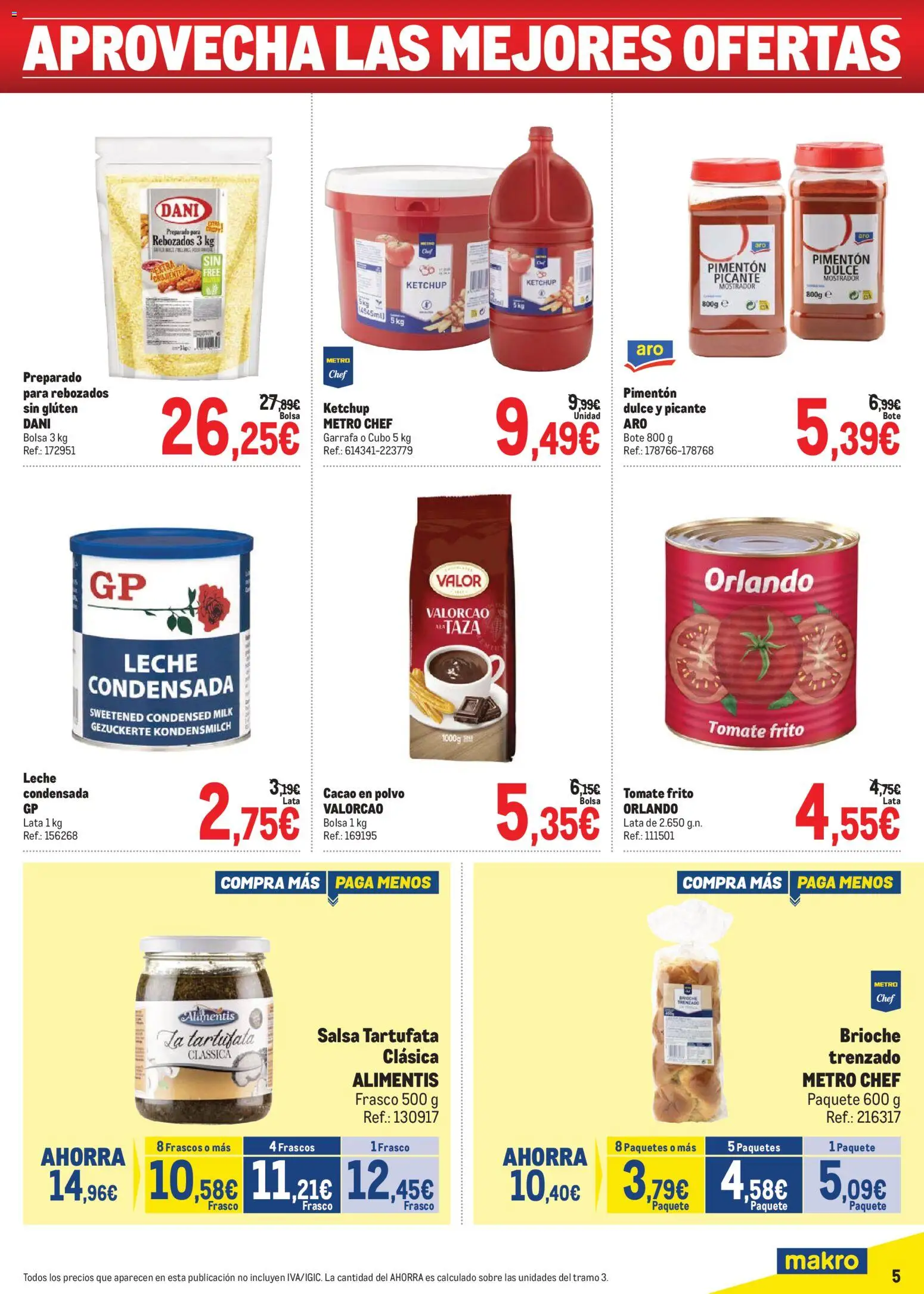 Makro Precios Canarias │ válido desde el 06.04.2026 | Página: 5 | Productos: Polvo, Φαρίνα, Bolsa, Φρυγανιές σικάλεως