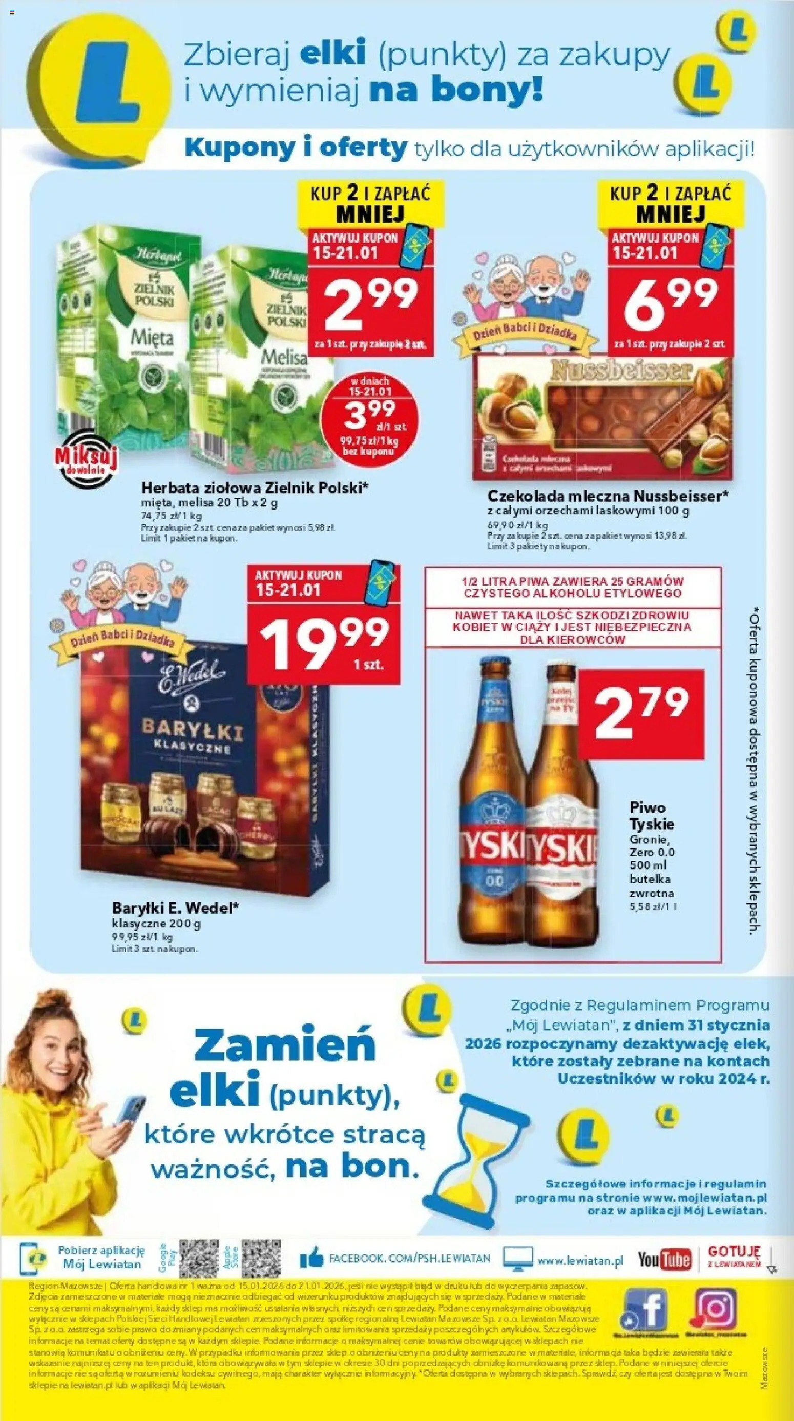 Lewiatan gazetka - Warszawa od 15.01.2026 | Strona: 8 | Produkty: Mięta, Piwo, Herbata, Melisa