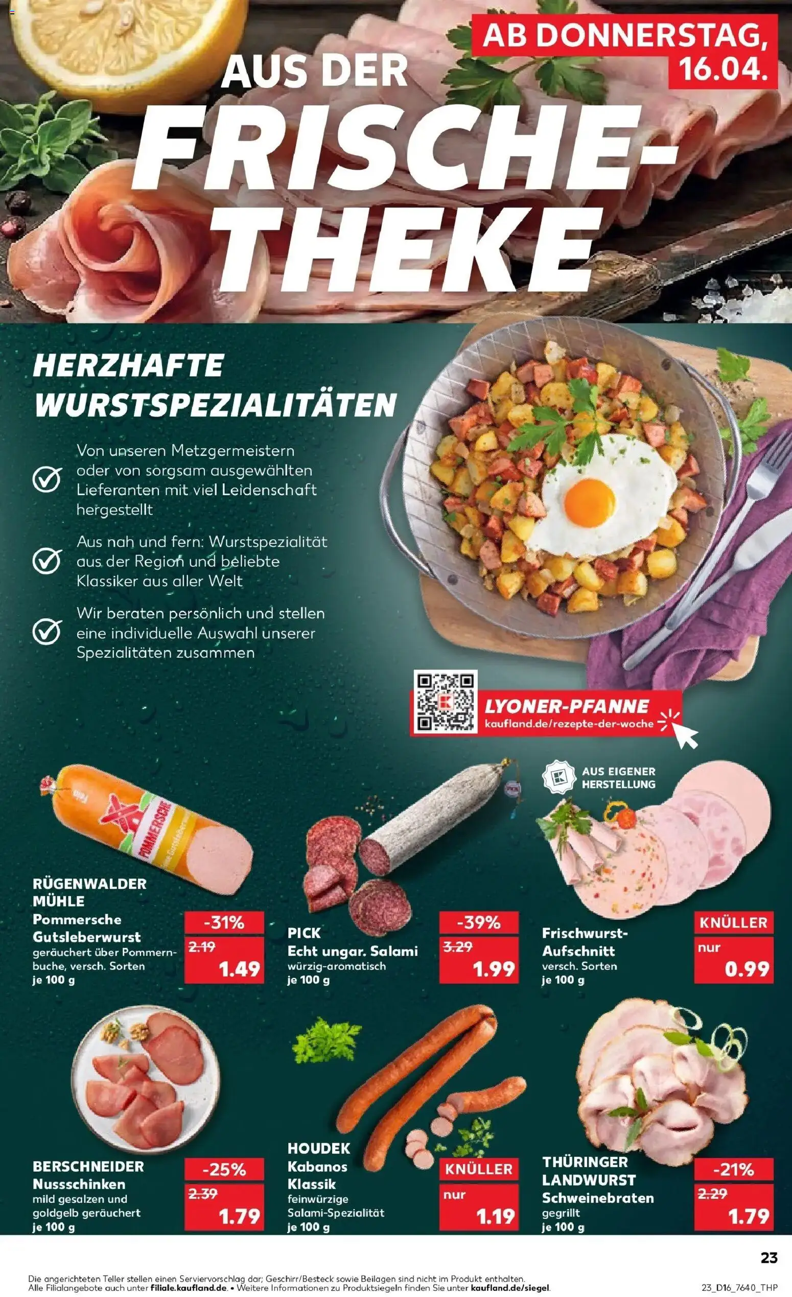 Kaufland Prospekt Coesfeld	 – gültig ab 16.04.2026 | Seite: 23 | Produkte: Mühle, Theke, Salami