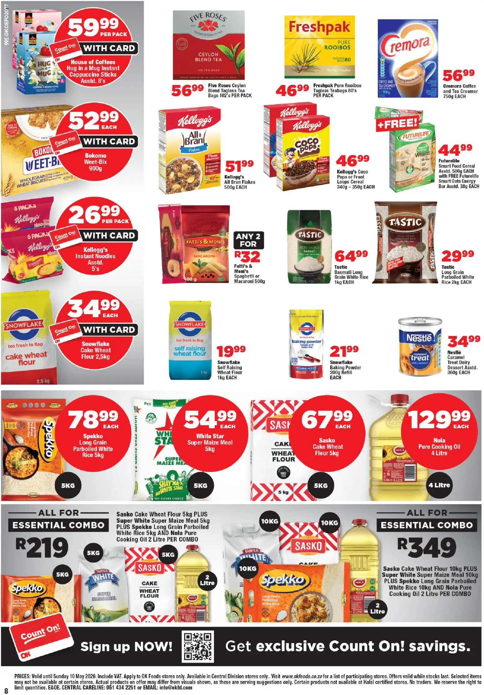 New OK Foods catalogue – valid from 24.04.2026 | Page: 8 | Products: Mug, Rice, Flakes, Baking powder