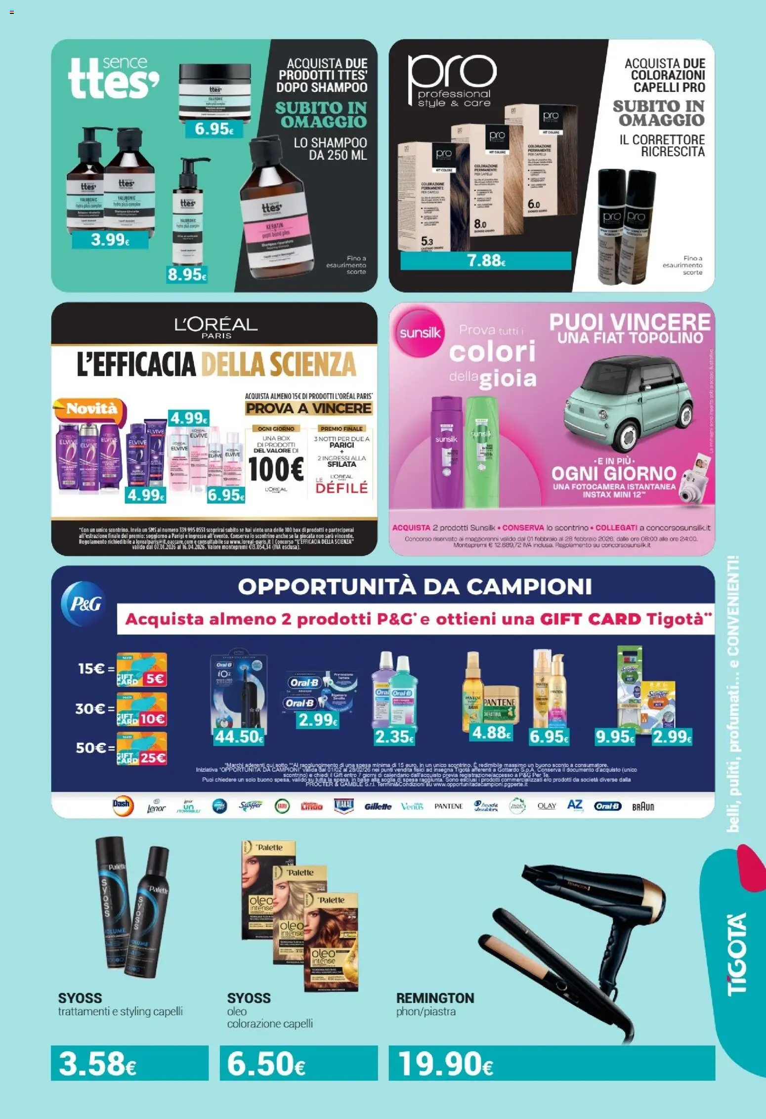 Volantino Tigotà del 01.02.2026 | Pagina: 11 | Prodotti: Shampoo, Colorazione capelli, Fotocamera, Correttore