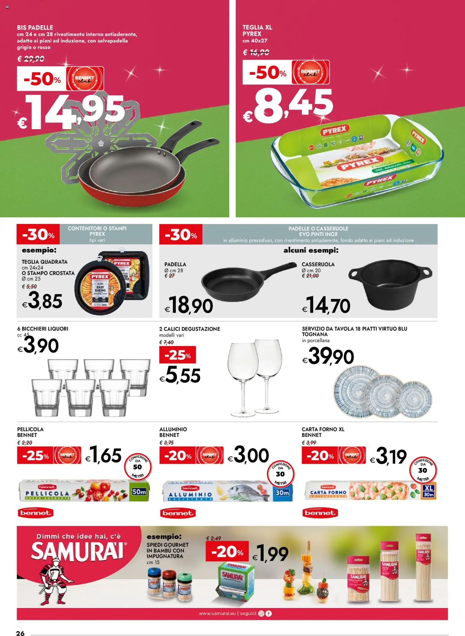 Volantino bennet del 18.12.2025 | Pagina: 26 | Prodotti: Teglia, Forno, Casseruola, Carta forno
