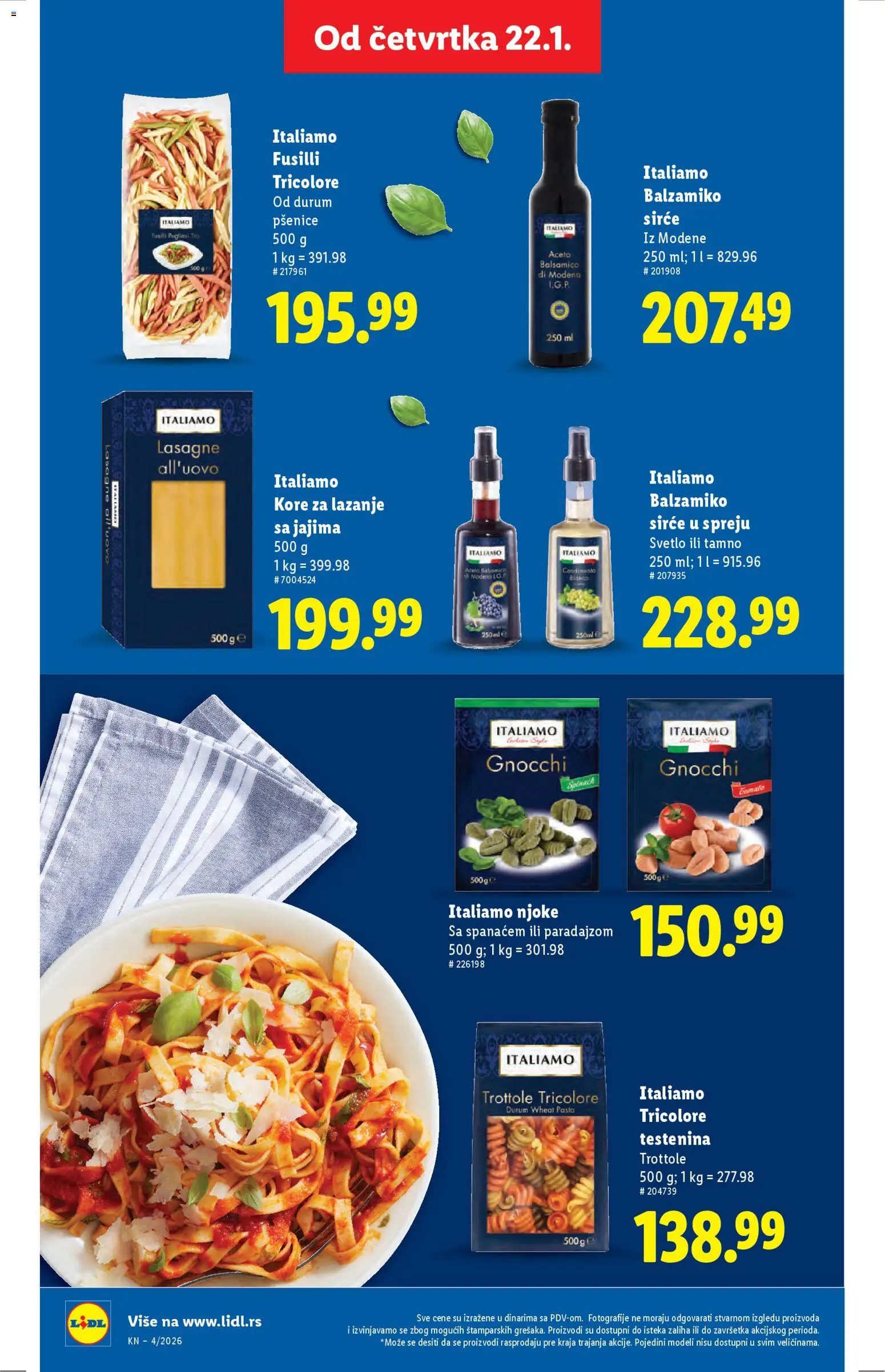 Lidl katalog - važi od 22.01.2026 | Strana: 36 | Proizvode: Testenina, Njoke, Lazanje, Sirće