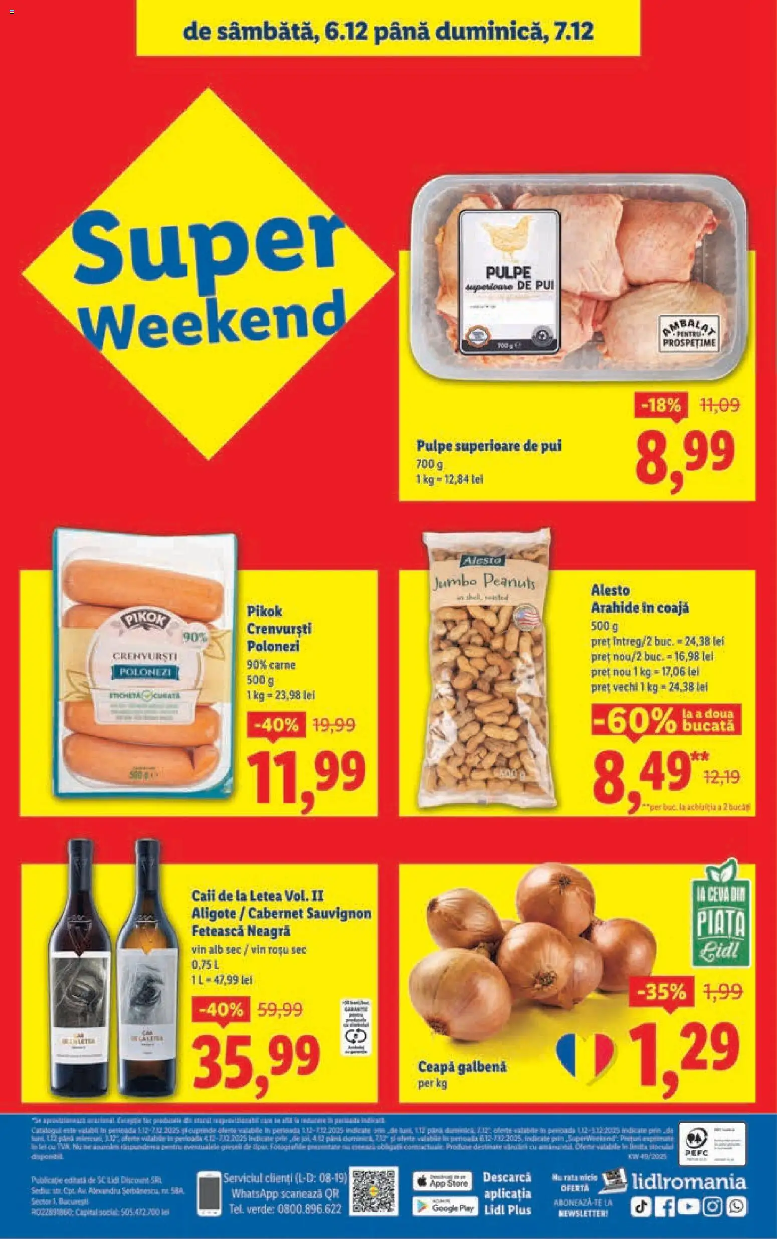 Noul catalog Lidl – valabil de la 01.12.2025 | Pagină: 40 | Produse: Ceapă galbenă, Crenvurști, Vin, Ceapă