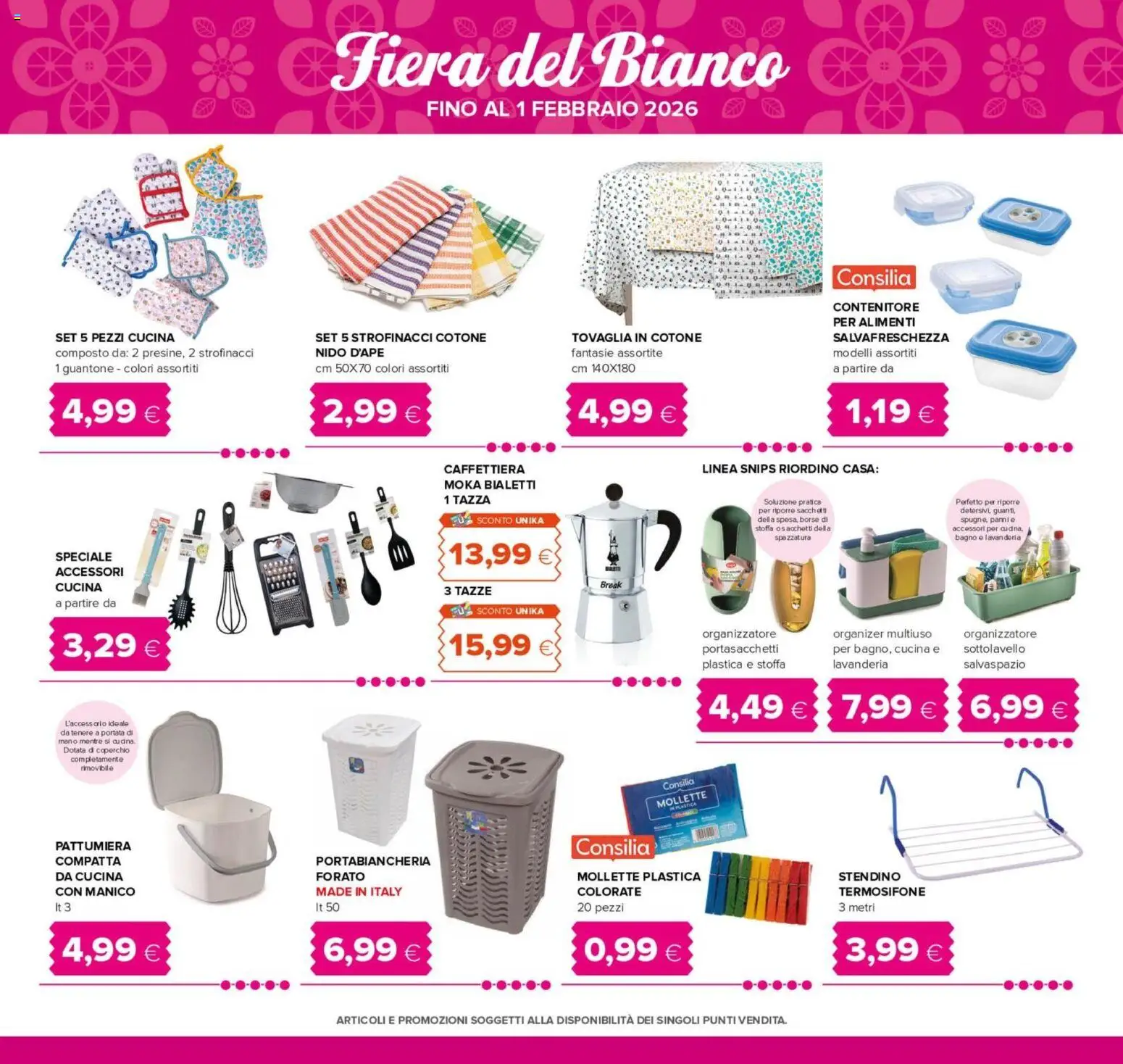 Volantino Oasi del 27.12.2025 | Pagina: 11 | Prodotti: Caffettiera, Strofinacci, Termosifone, Bagno