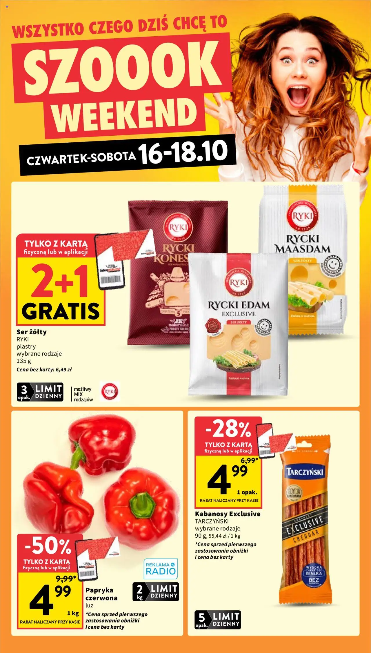Intermarche Gazetka od 16.10.2025 | Strona: 4 | Produkty: Karta, Radio, Kabanosy, Papryka