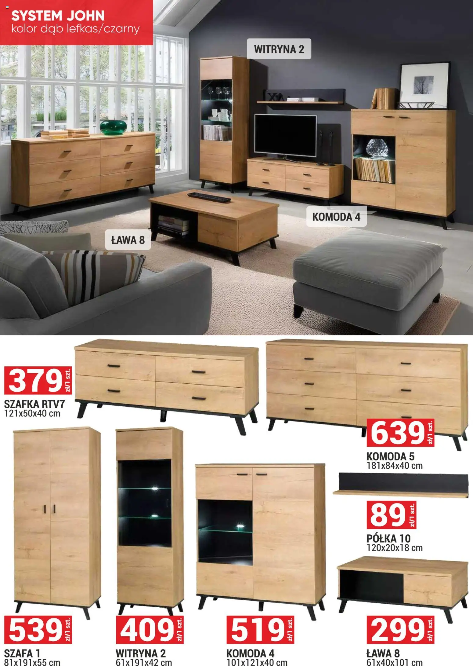 Merkury Market Gazetka - Meble, Wypoczynki, Materace od 01.02.2026 | Strona: 15 | Produkty: Szafa, Komoda, Półka, Witryna