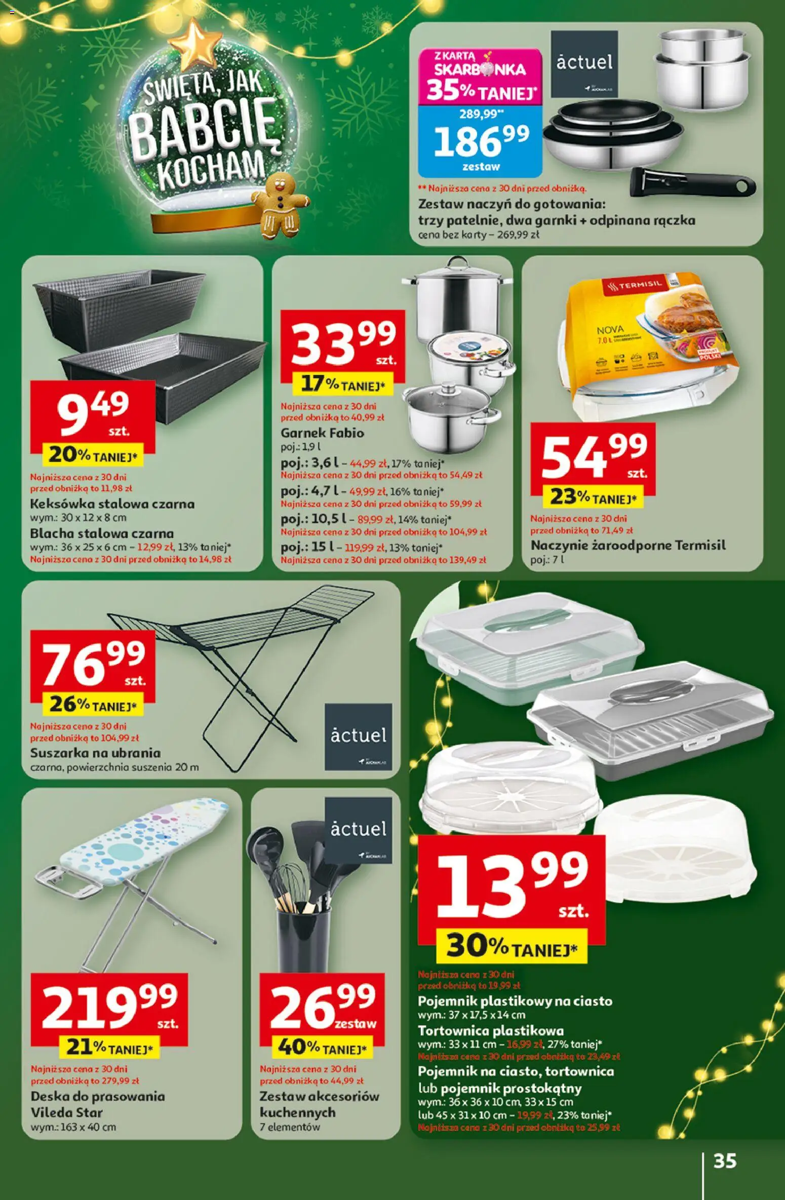 Auchan Gazetka - Święta jak babcię kocham Hipermarket od 11.12.2025 | Strona: 35 | Produkty: Ubrania, Karta, Garnek, Garnki