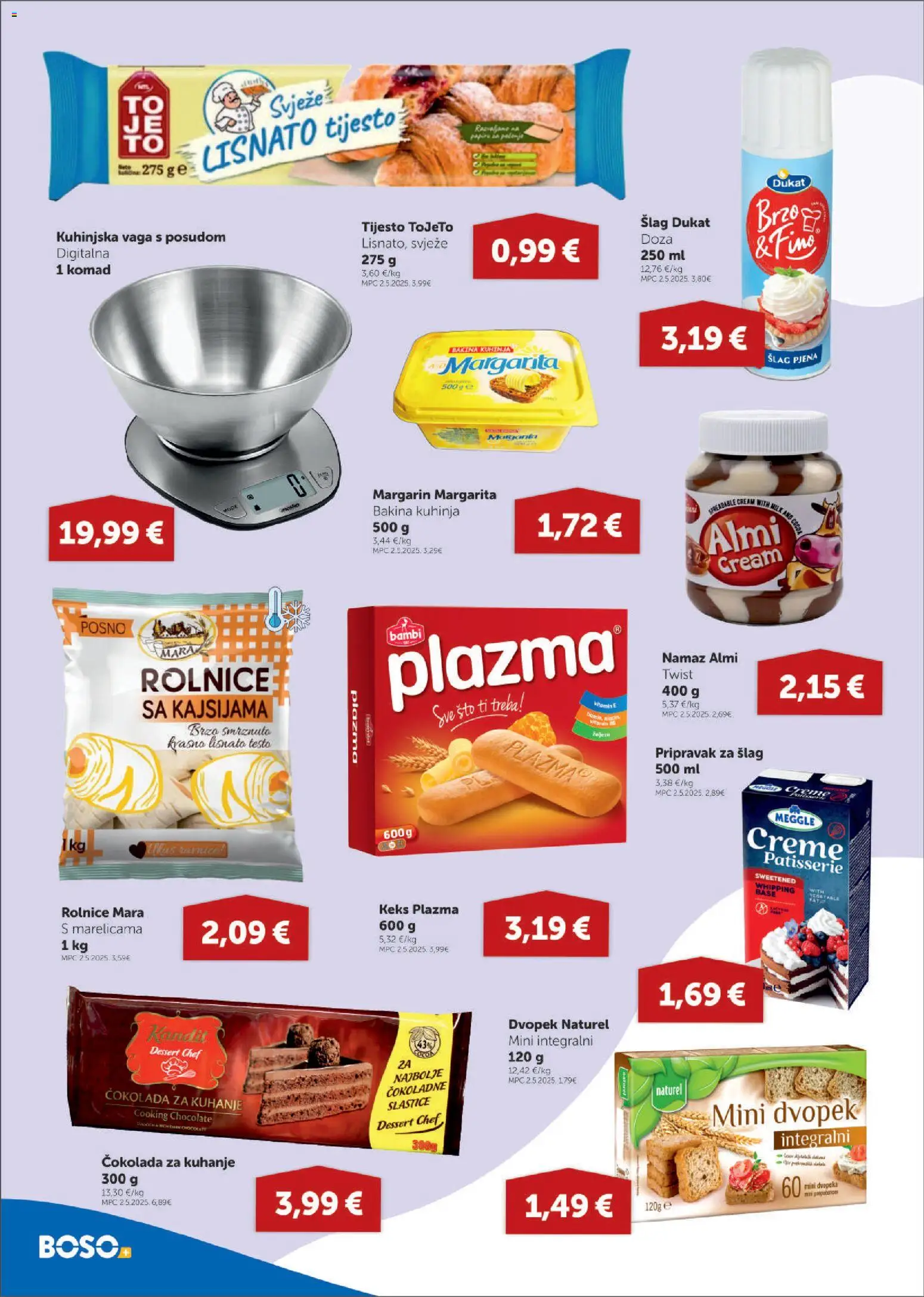 Boso katalog | vrijedi od 27.11.2025 | Stranica: 6 | Proizvodi: Čokolada, Dvopek, Lisnato tijesto, Vaga