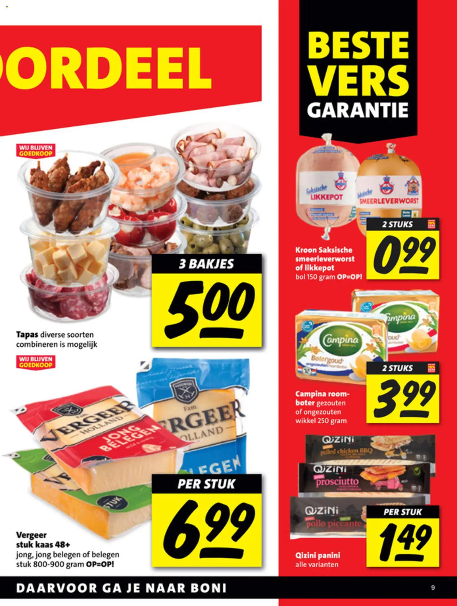 {H1} | Pagina: 9 | Producten: Boter, Kaas, Room, Bol