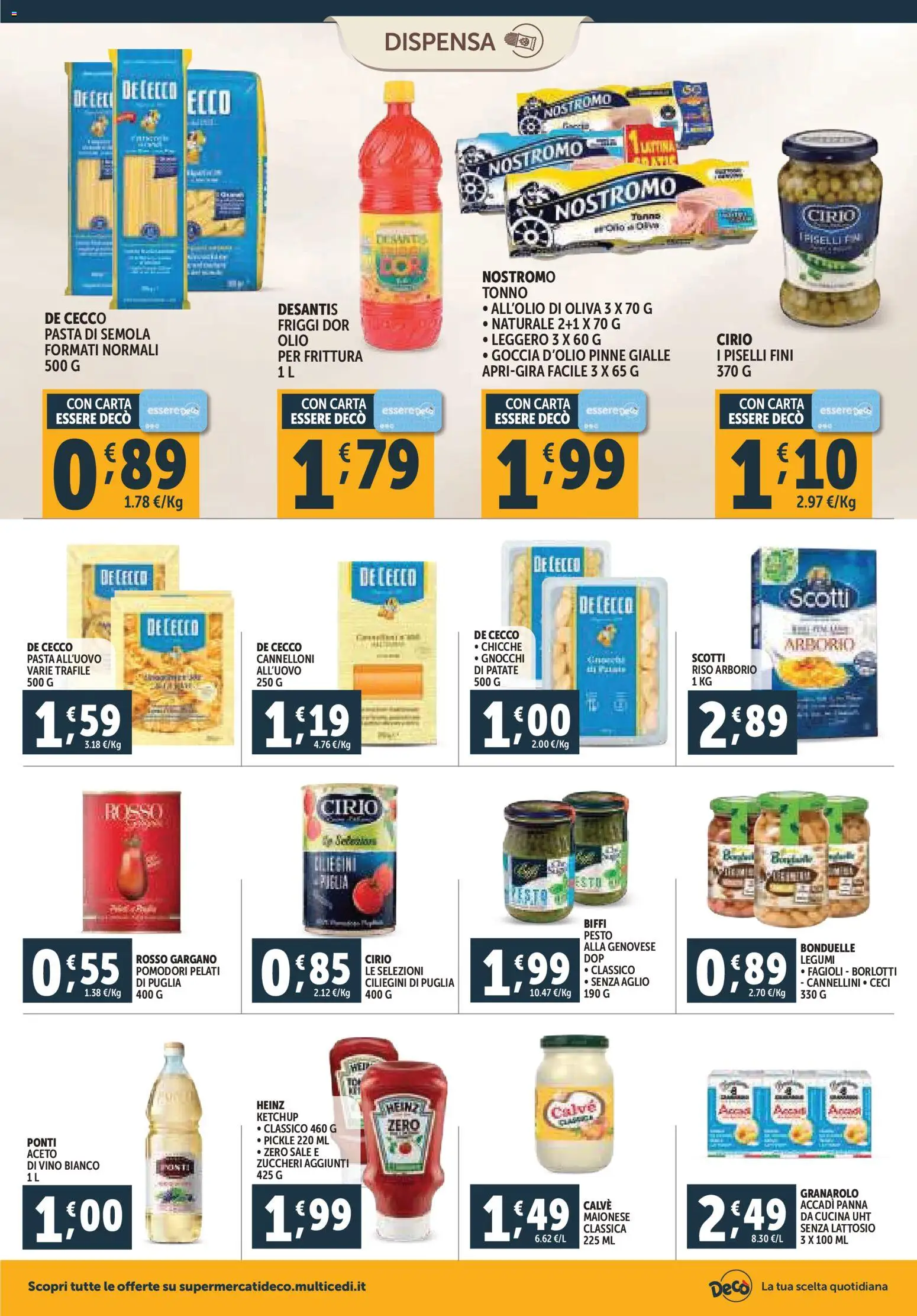 Volantino Decò del 20.11.2025 | Pagina: 14 | Prodotti: Pinne, Pesto, Piselli, Gnocchi