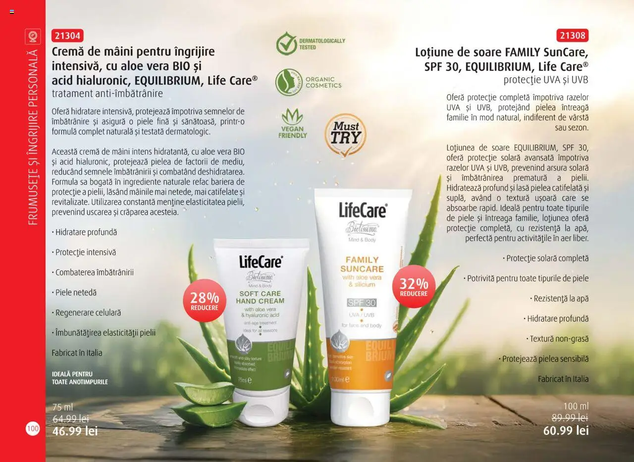 Noul catalog Life Care – valabil de la 01.10.2025 | Pagină: 102 | Produse: Şerit ödül, Body, Protecție solară, Cremă de mâini