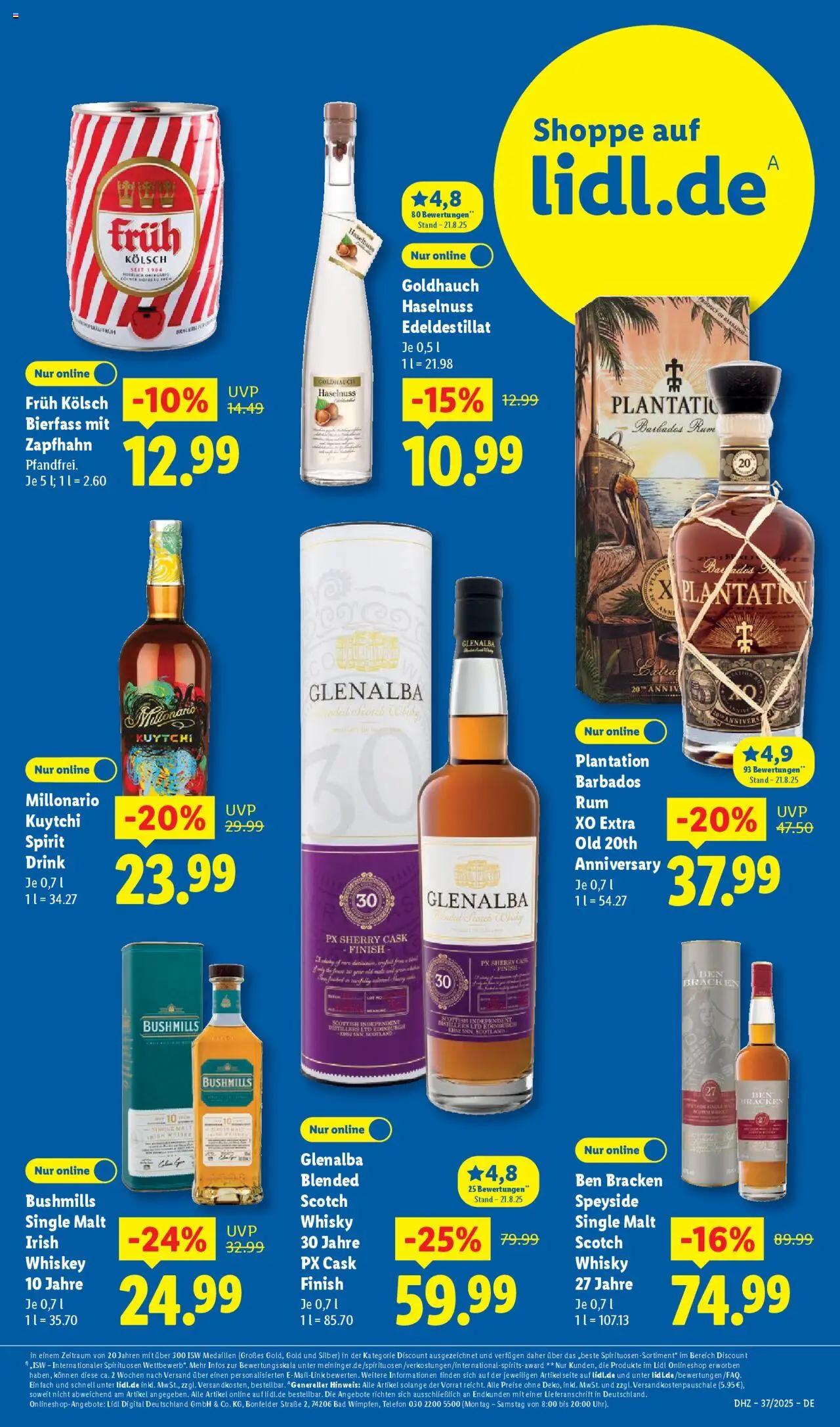 Lidl Prospekt Zossen 	 - gültig ab dem 08.09.2025 | Seite: 53 | Produkte: Rum, Finish, Whiskey, Telefon