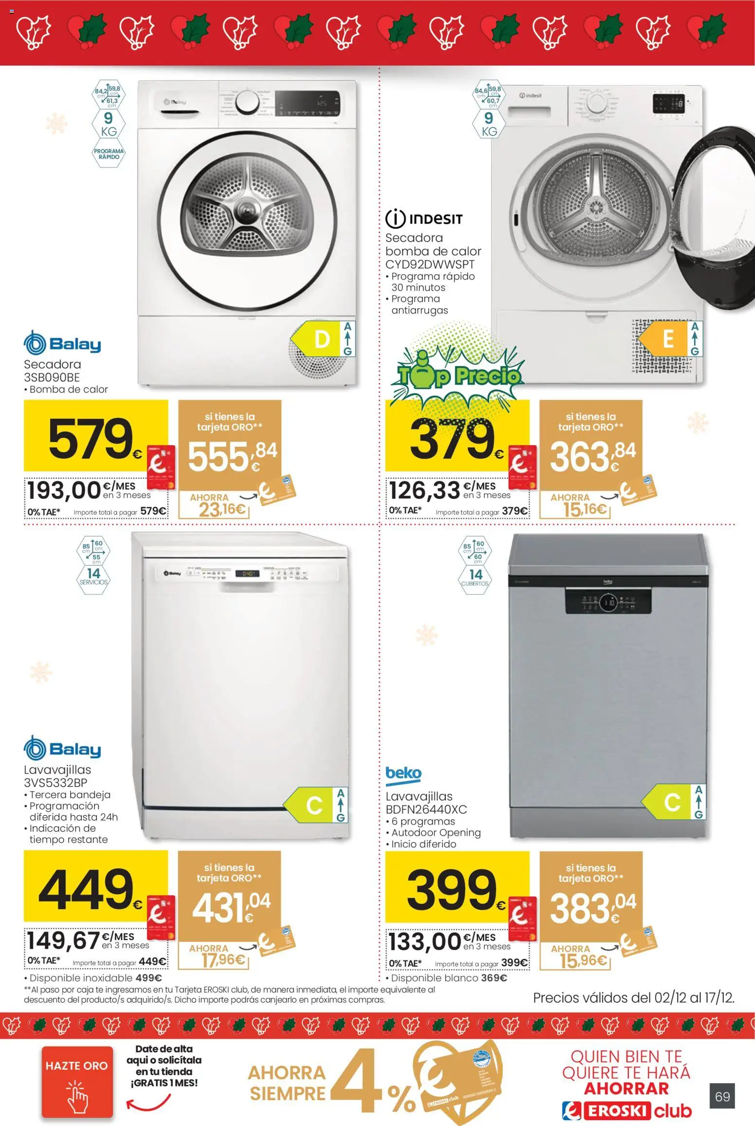Eroski - Ofertón Navidad  │ válido desde el 27.11.2025 | Página: 69 | Productos: Té, Secadora, Bandeja, Caja