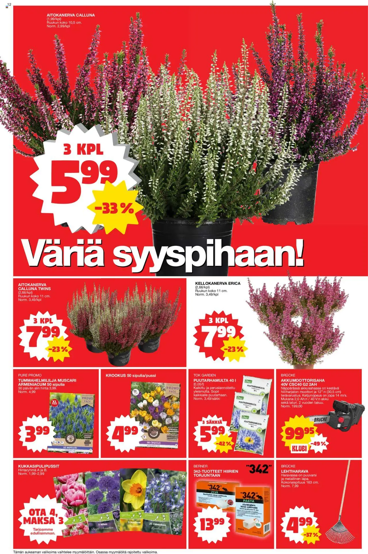 Tokmanni tarjoukset – voimassa 15.09.2025 alkaen | Sivu: 12 | Tuotteet: Akku, Pasta