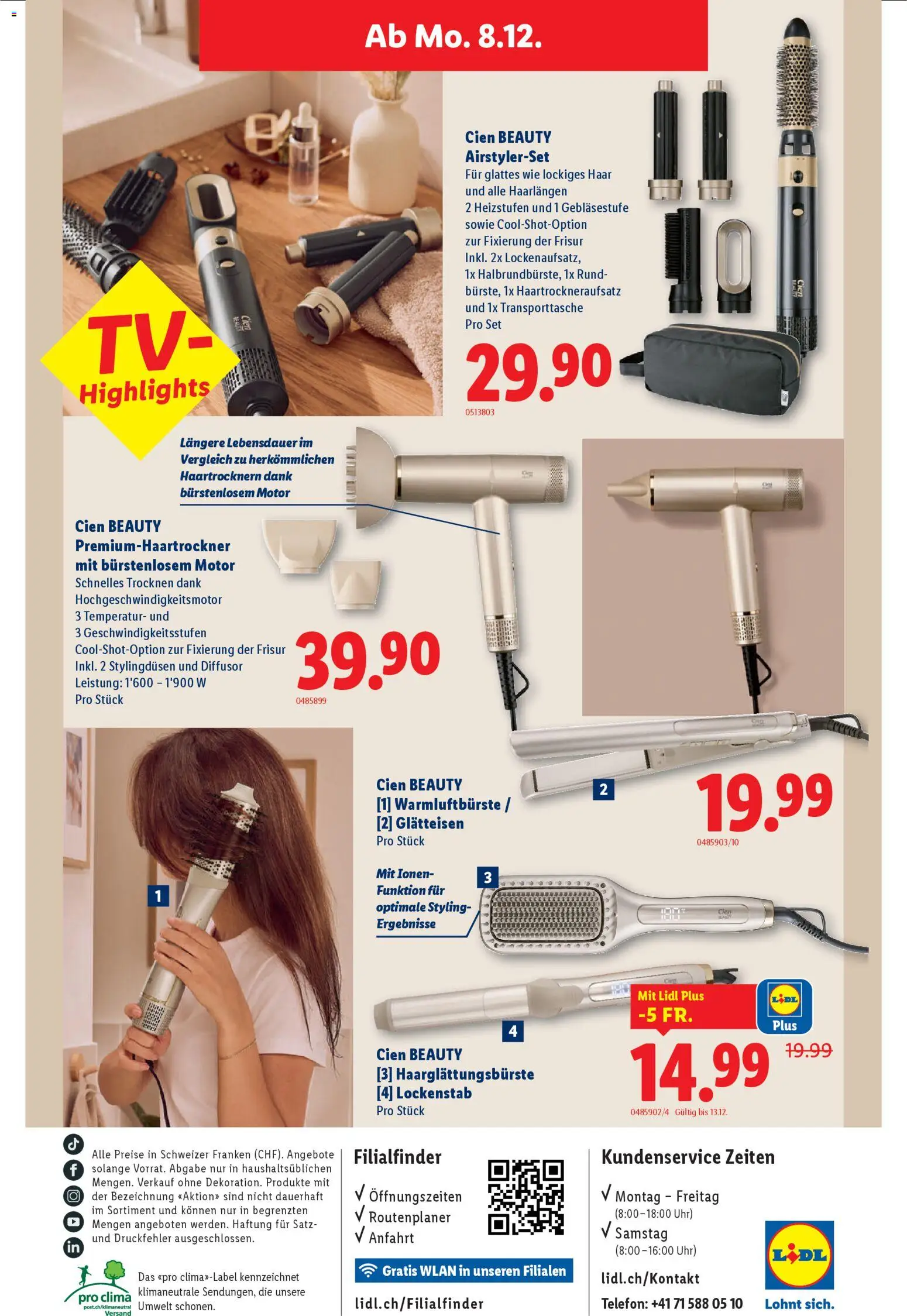 Lidl Aktionen – gültig ab 04.12.2025 | Seite: 32 | Produkte: Lockenstab, Glätteisen, Uhr