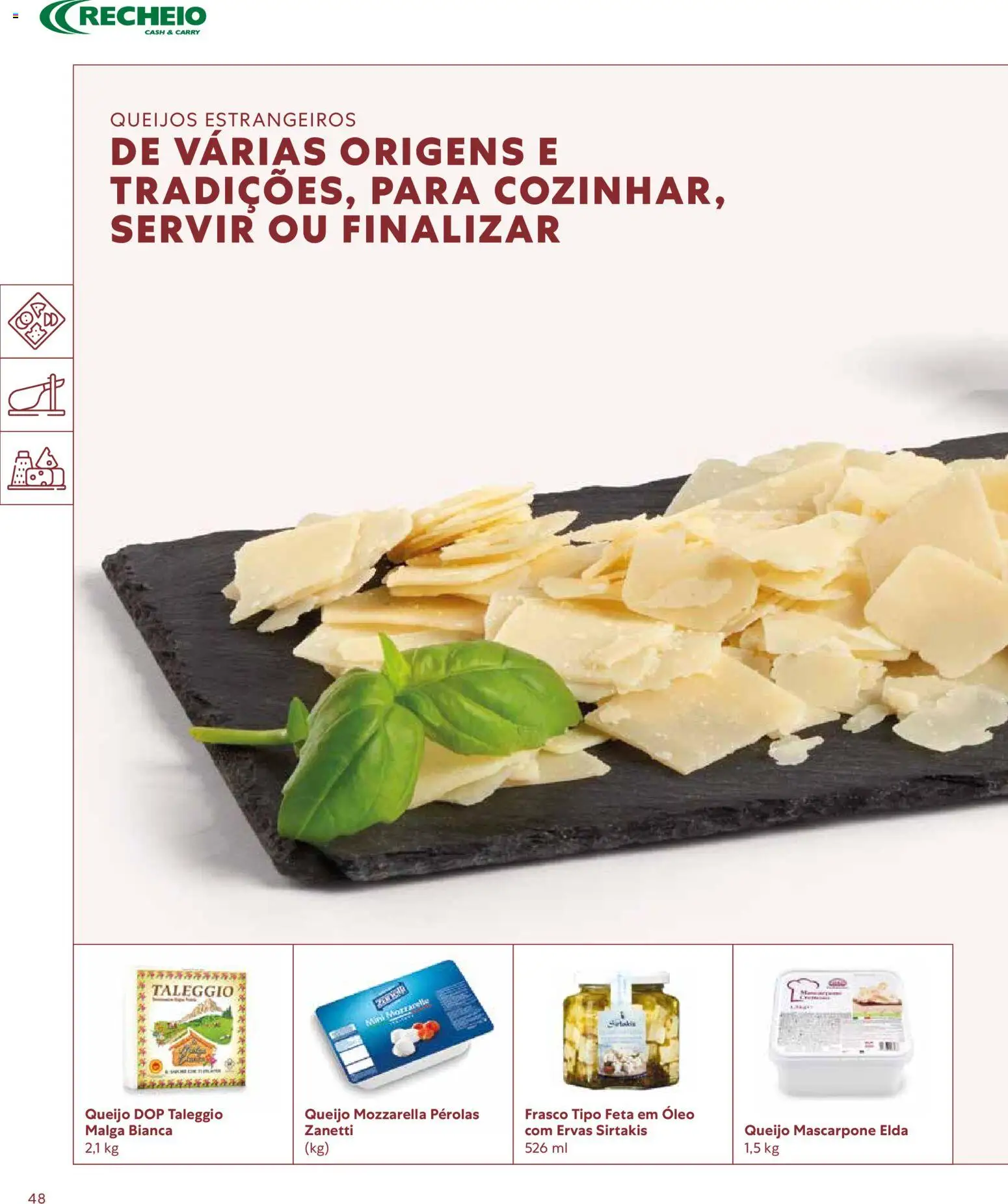 Recheio - Catálogo de Alfragide │ válido de 16.03.2026 | Página: 48 | Produtos: Queijo mascarpone, Queijo, Óleo, Mascarpone
