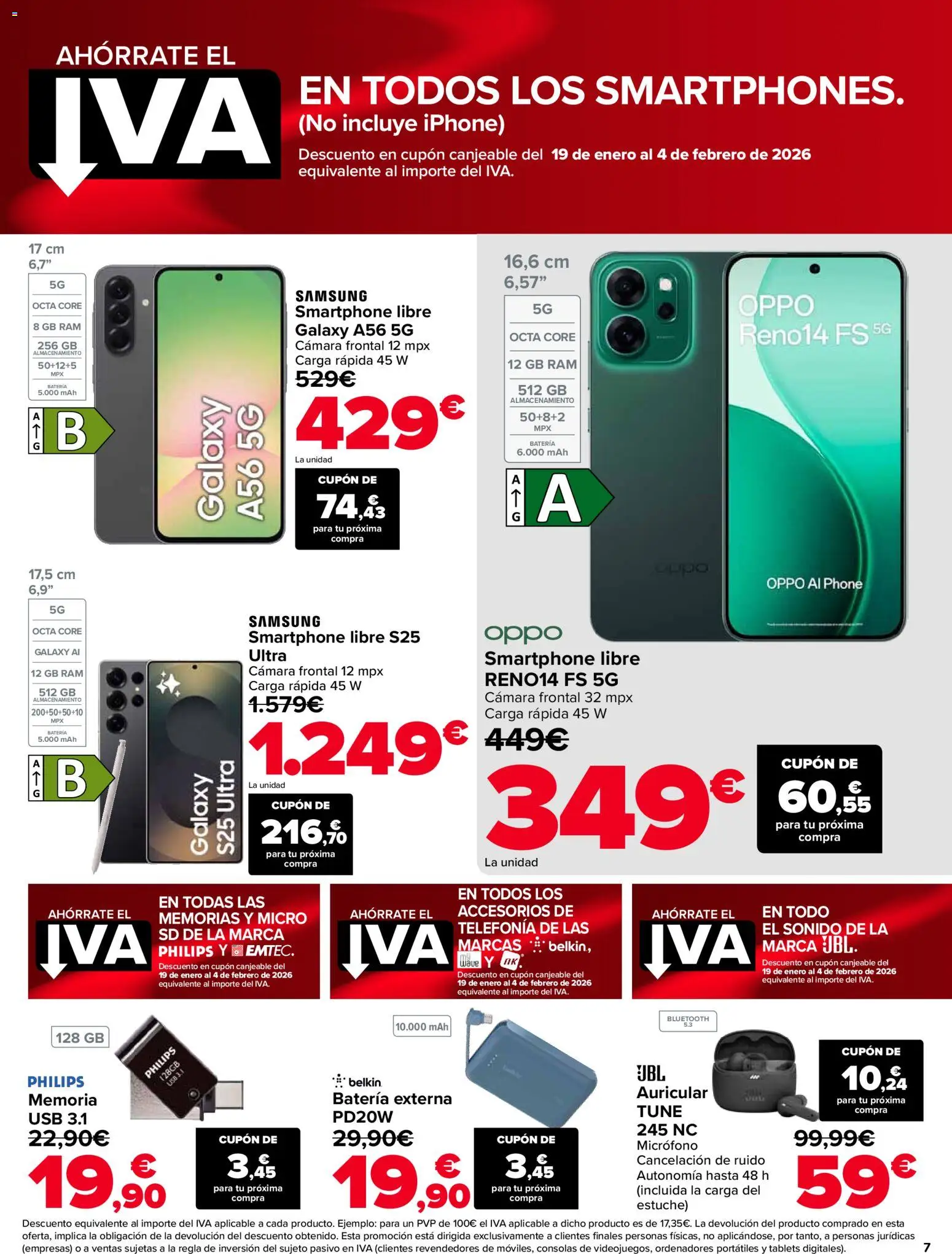 Carrefour folleto │ válido desde el 12.01.2026 | Página: 7 | Productos: Cámara, Micrófono, USB, Batería