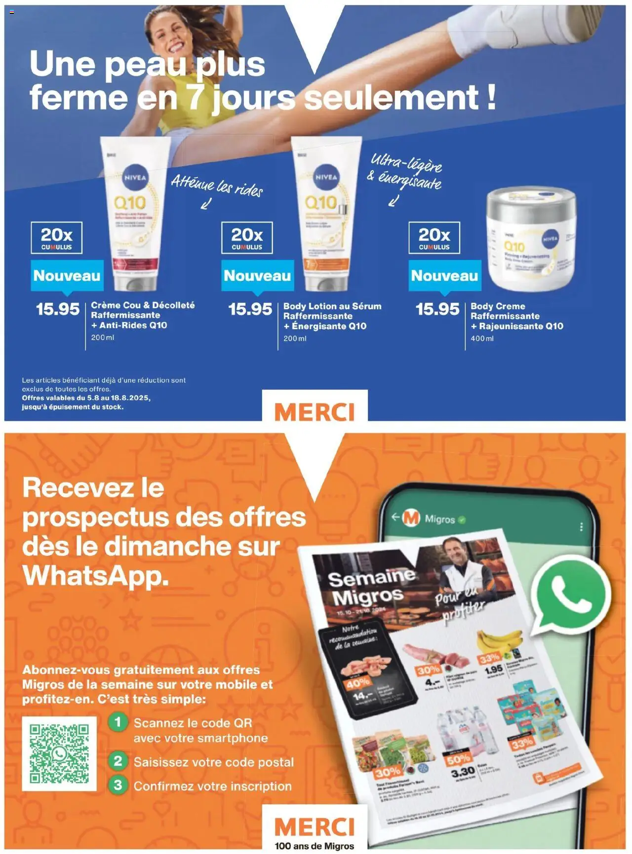 Migros - Magazin FR ab 05.08.2025 | Seite: 26 | Produkte: Serum, Body Lotion, Body Cream, Creme
