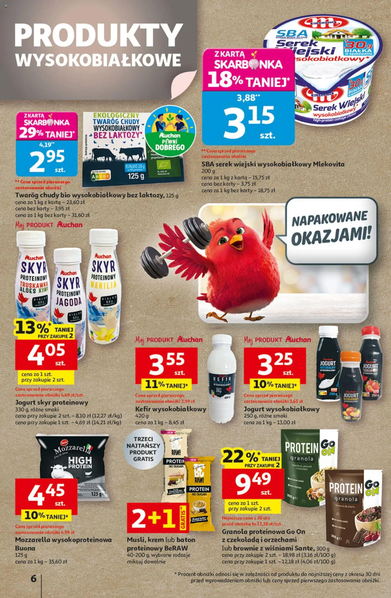 Auchan Gazetka - 30 Lat Hipermarket od 22.01.2026 | Strona: 6 | Produkty: Twaróg chudy, Bez laktozy, Aloes, Brownie