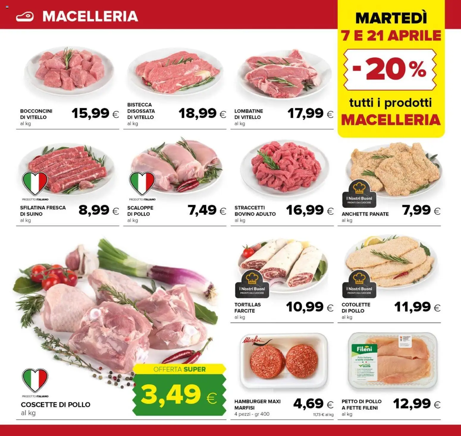 Volantino Oasi del 07.04.2026 | Pagina: 6 | Prodotti: Bovino, Petto di Pollo, Pollo, Hamburger