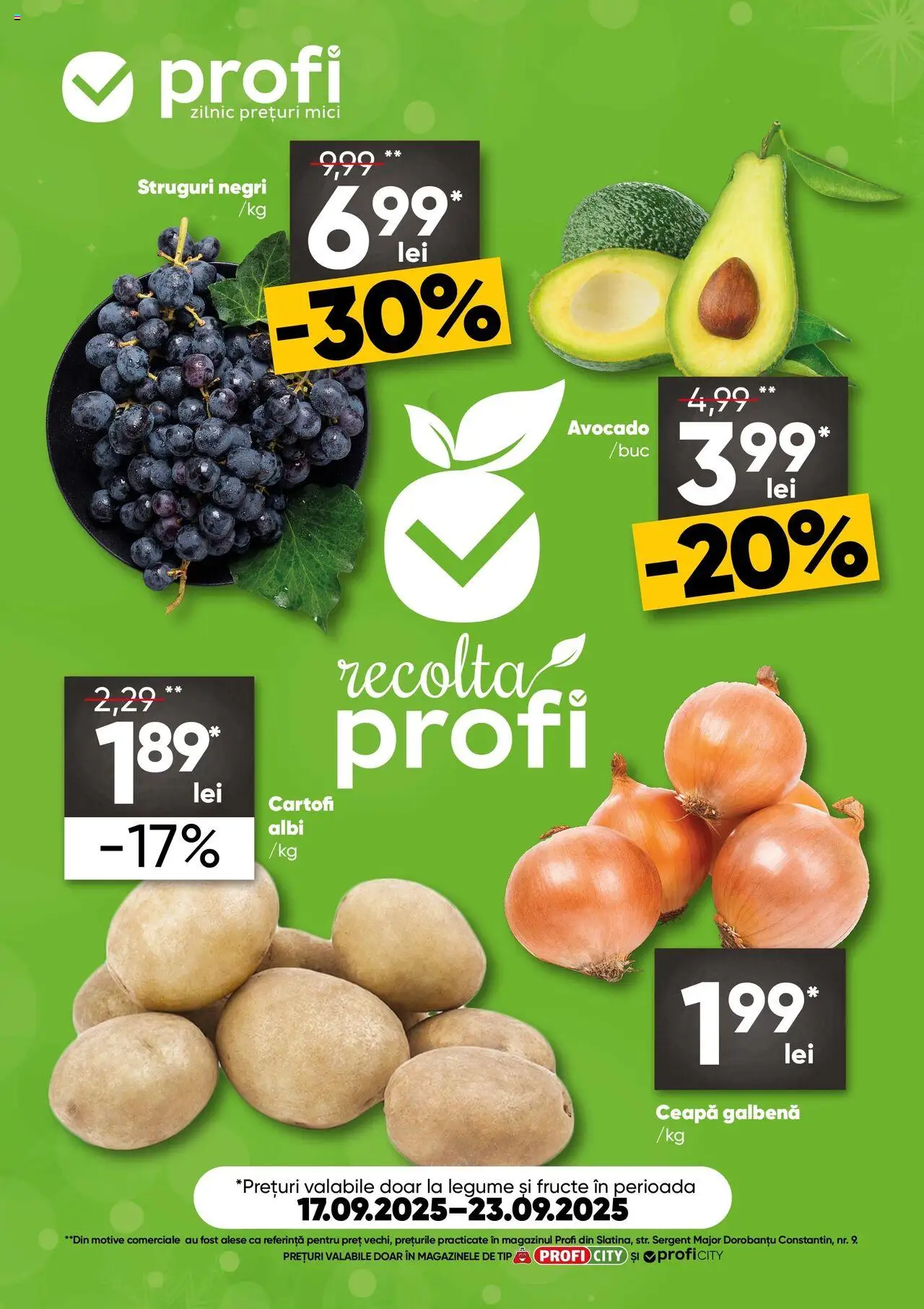 Noul catalog Profi – valabil de la 17.09.2025 | Pagină: 1 | Produse: Struguri, Mici, Ceapă, Fructe