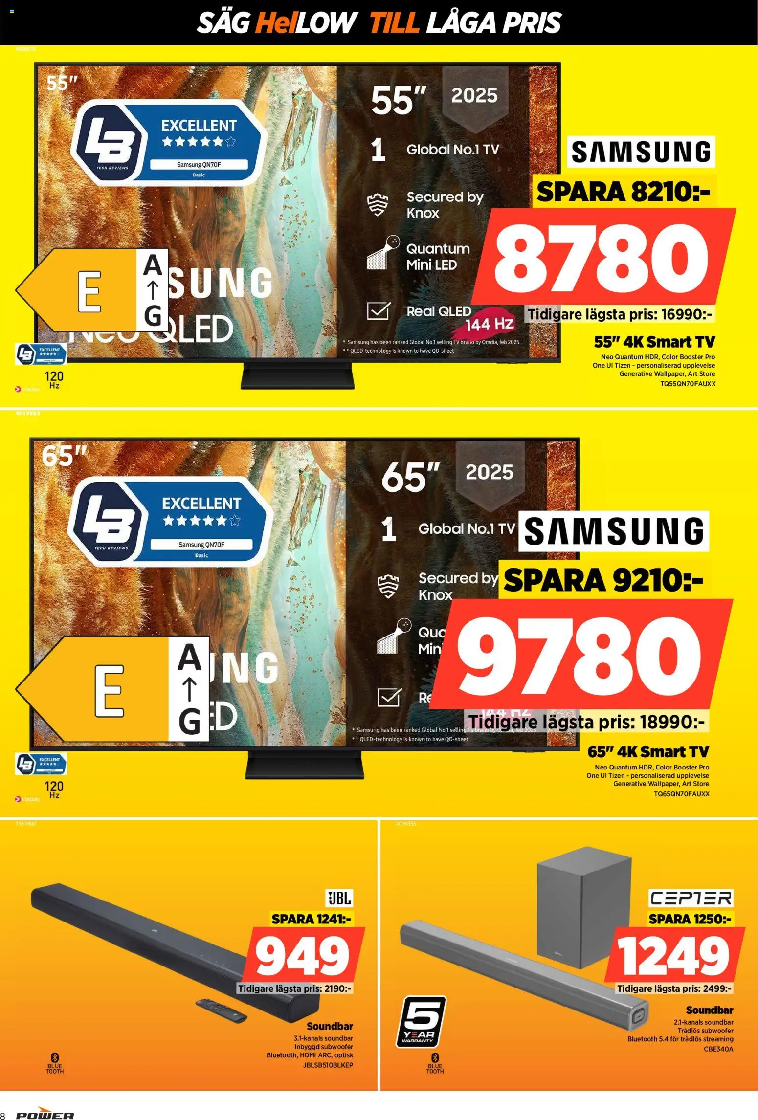 Power reklamblad aktuell från 12.01.2026 | Sida: 8 | Produkter: Såg, Smart tv, Tv