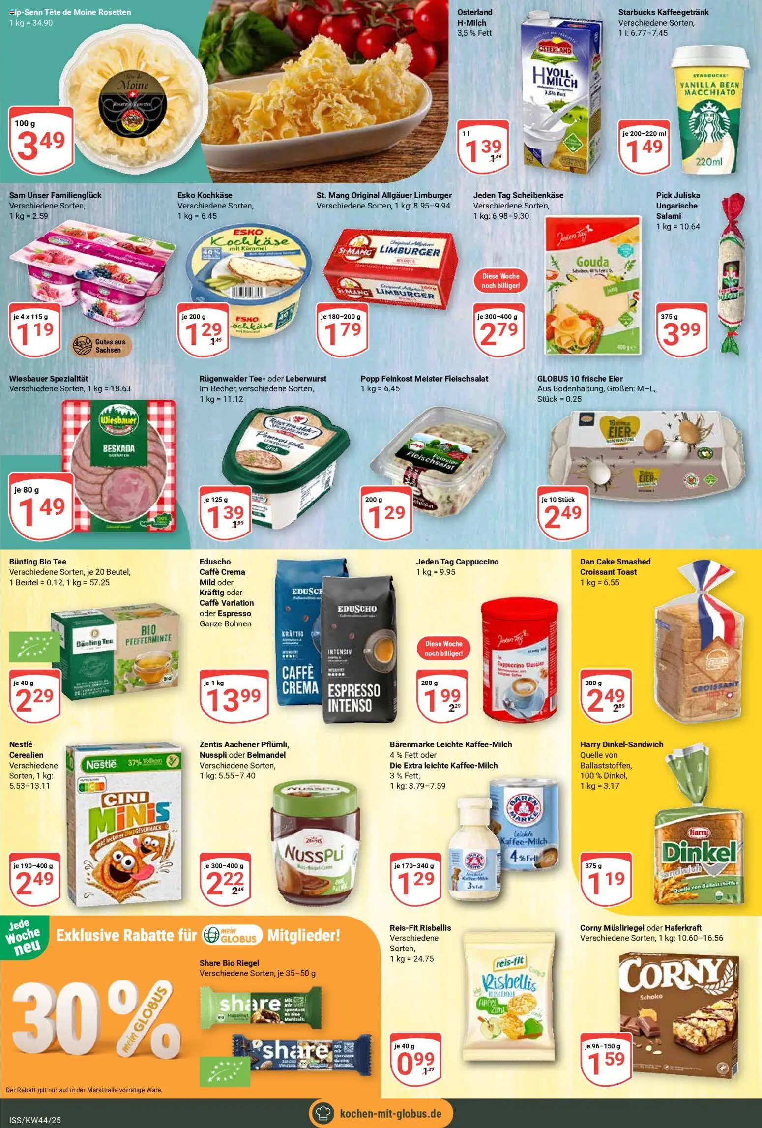 Globus Prospekt 	 – gültig ab 27.10.2025 | Seite: 12 | Produkte: Toast, Gouda, Croissant, Eduscho