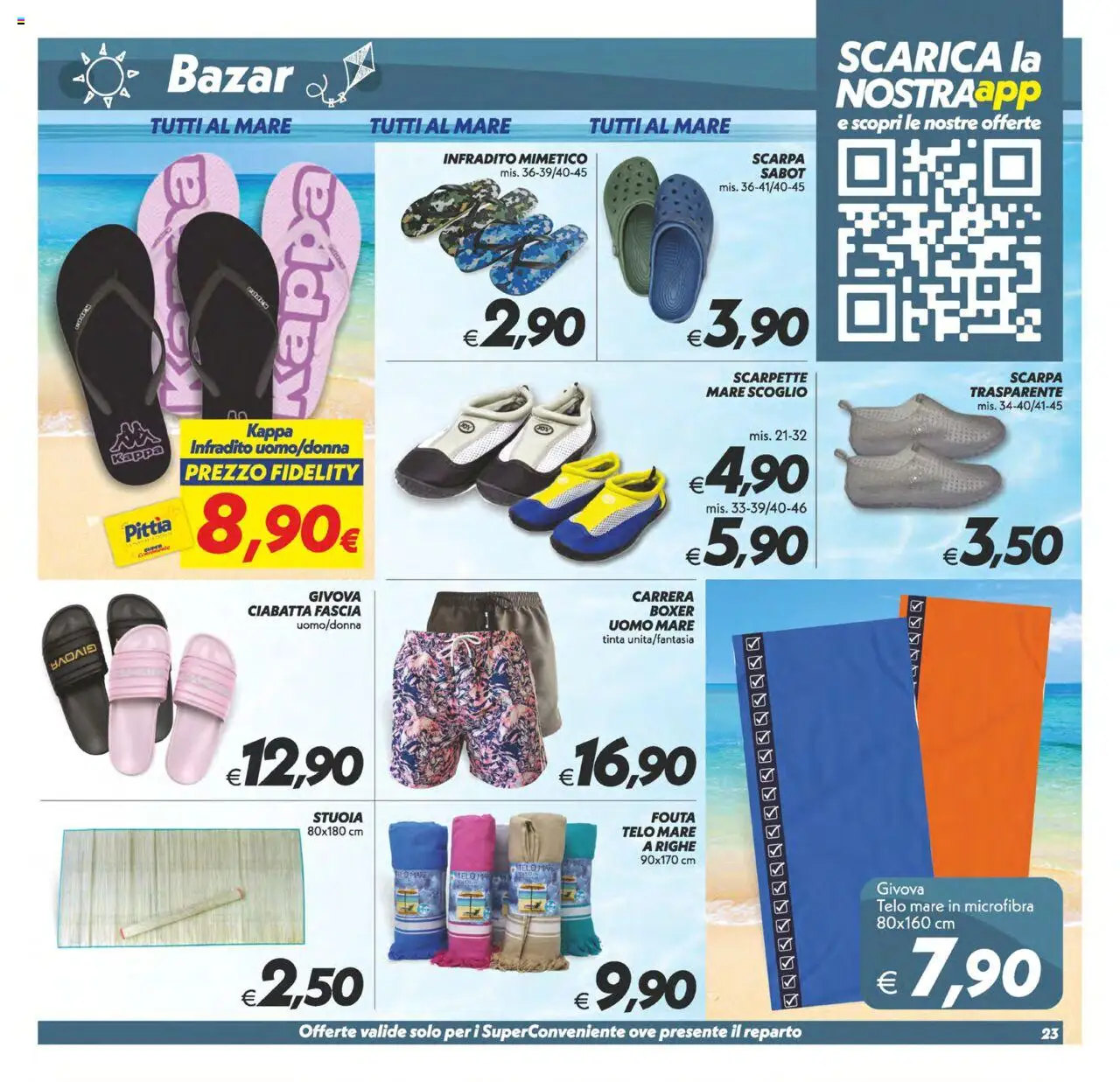 Volantino SuperConveniente del 24.07.2025 | Pagina: 23 | Prodotti: Boxer, Sabot, Infradito