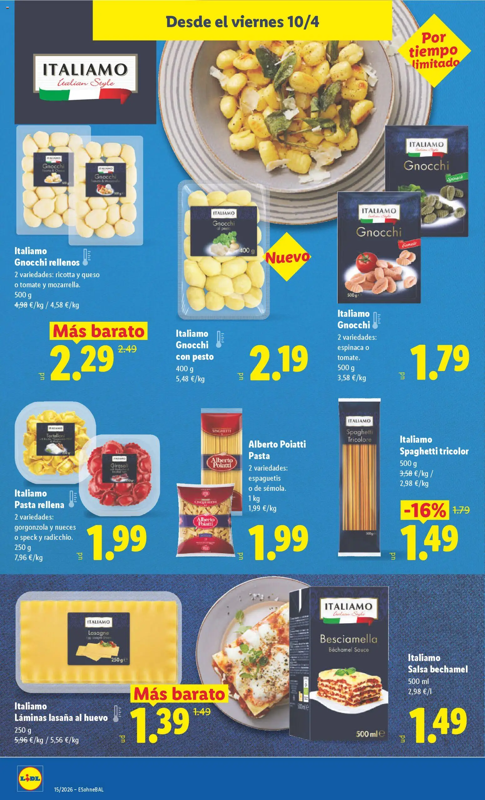 Lidl folleto │ válido desde el 06.04.2026 | Página: 38 | Productos: Espinaca, Queso, Pasta, Lasaña