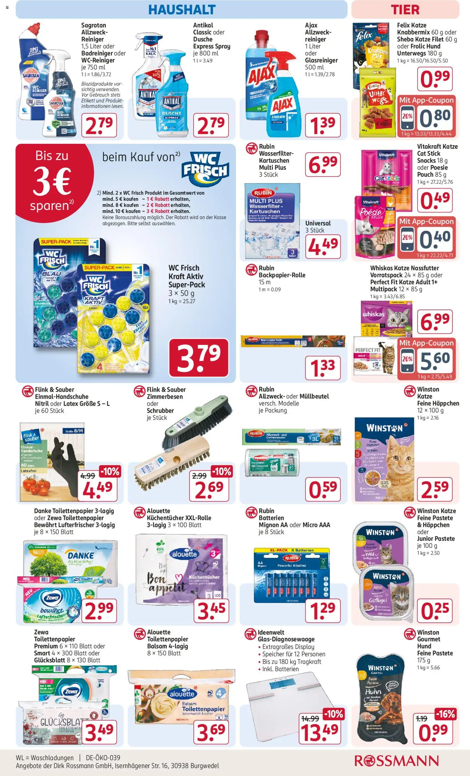 Rossmann Prospekt 	 – gültig ab 12.01.2026 | Seite: 11 | Produkte: Batterien, Handschuhe, Whiskas, Toilettenpapier