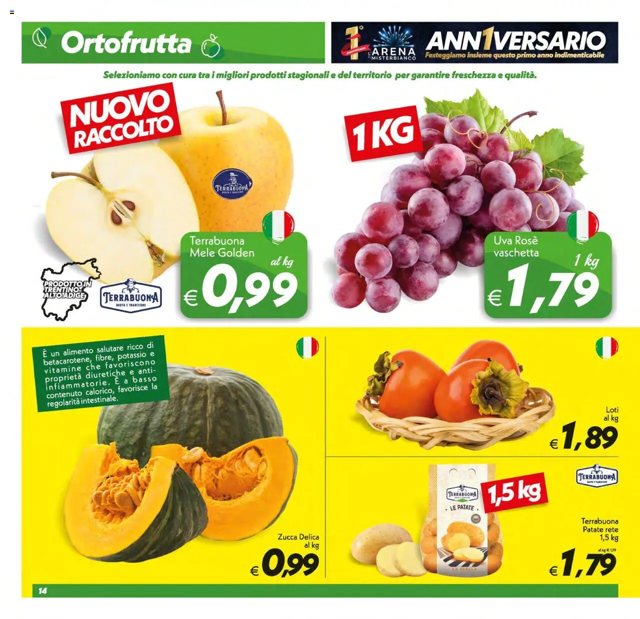 Volantino SuperConveniente del 17.10.2025 | Pagina: 14 | Prodotti: Mele, Patate, Zucca, Uva