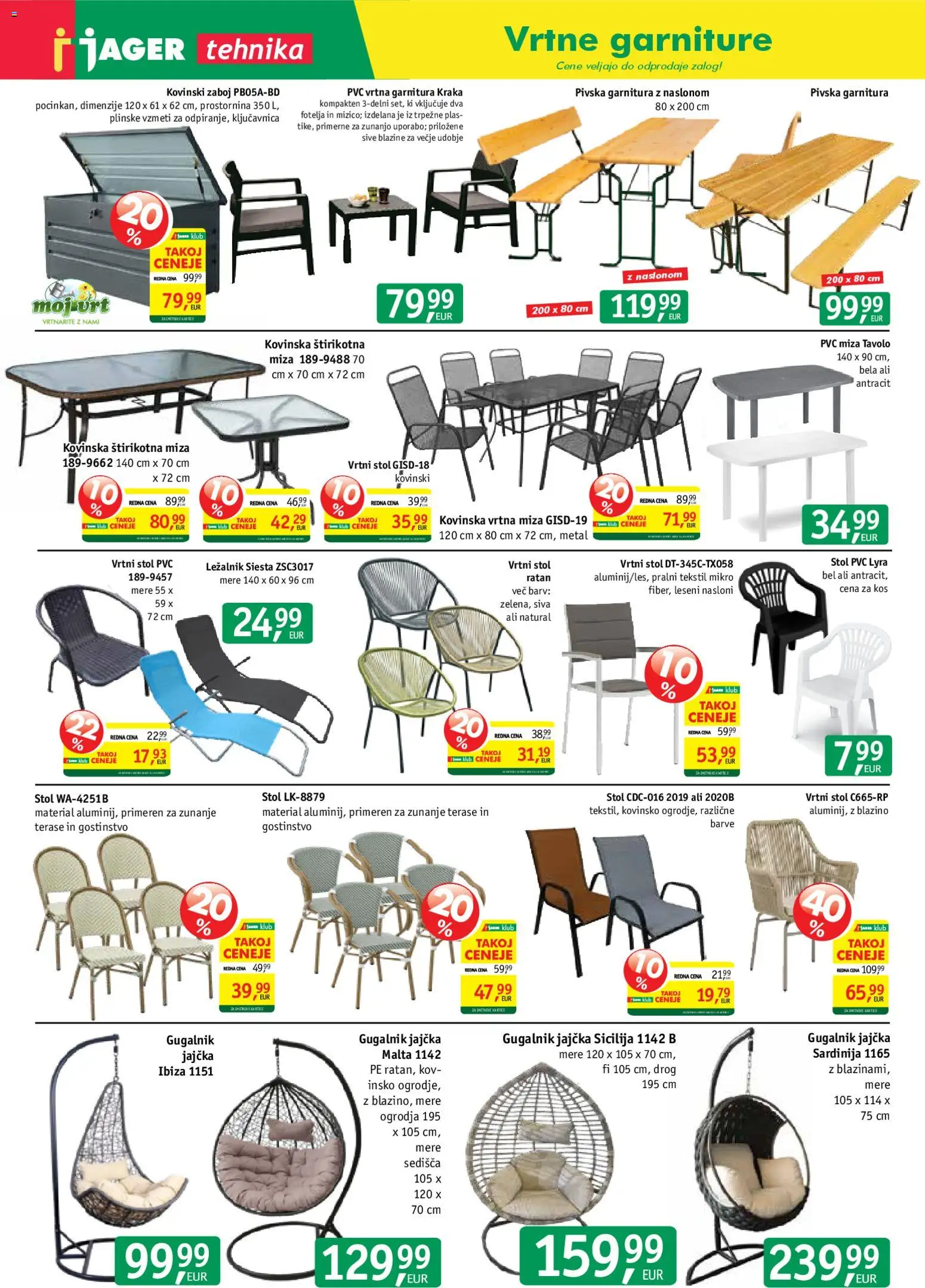 Novi Jager katalog ponudbe – veljaven od 29.04.2026 | Stran: 11 | Izdelki: Vrtni stol, Stol, Kos, Zaboj