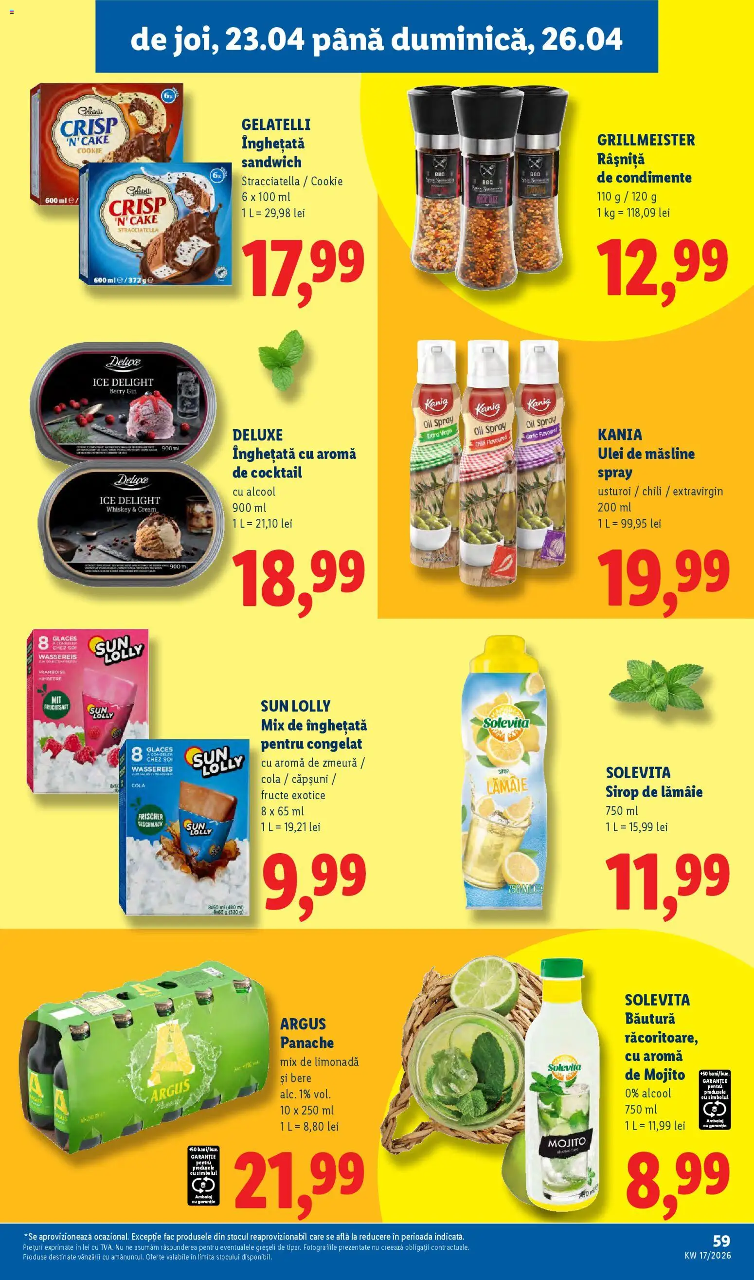 Noul catalog Lidl – valabil de la 20.04.2026 | Pagină: 59 | Produse: Çarşaf, Amerikan servis, Gin, Whiskey