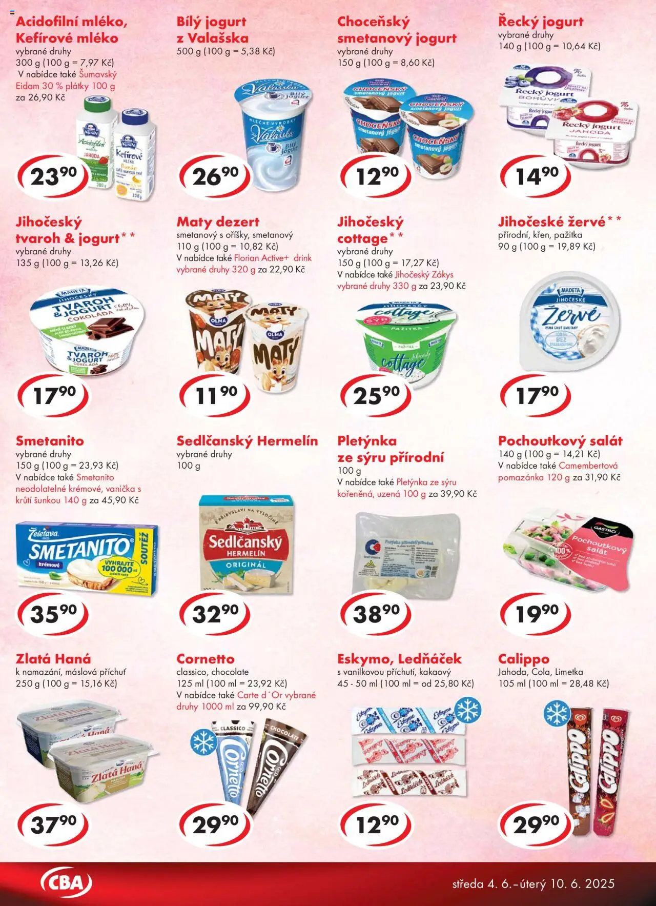 CBA leták - Premium od 04.06.2025 | Strana: 2 | Produkty: Sedlčanský Hermelín, Jogurt, Čokoláda, Tvaroh