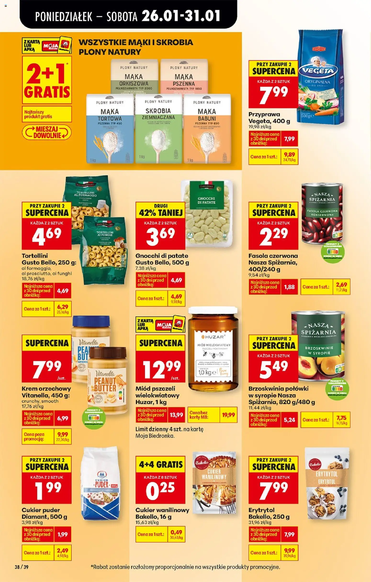 Biedronka gazetka od 26.01.2026 | Strona: 44 | Produkty: Erytrytol, Fasola czerwona, Gnocchi, Krem