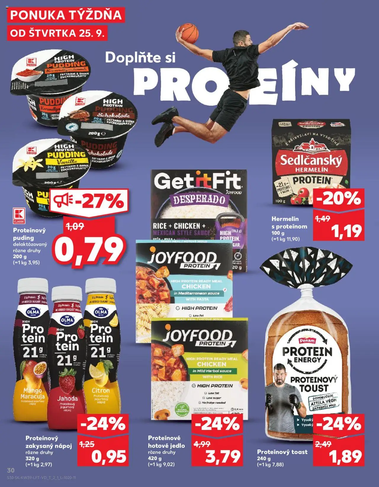 Nové Kaufland akcie – leták je platný od 25.09.2025 | Strana: 30 | Produkty: Proteínový puding, Protein, Puding, Mango