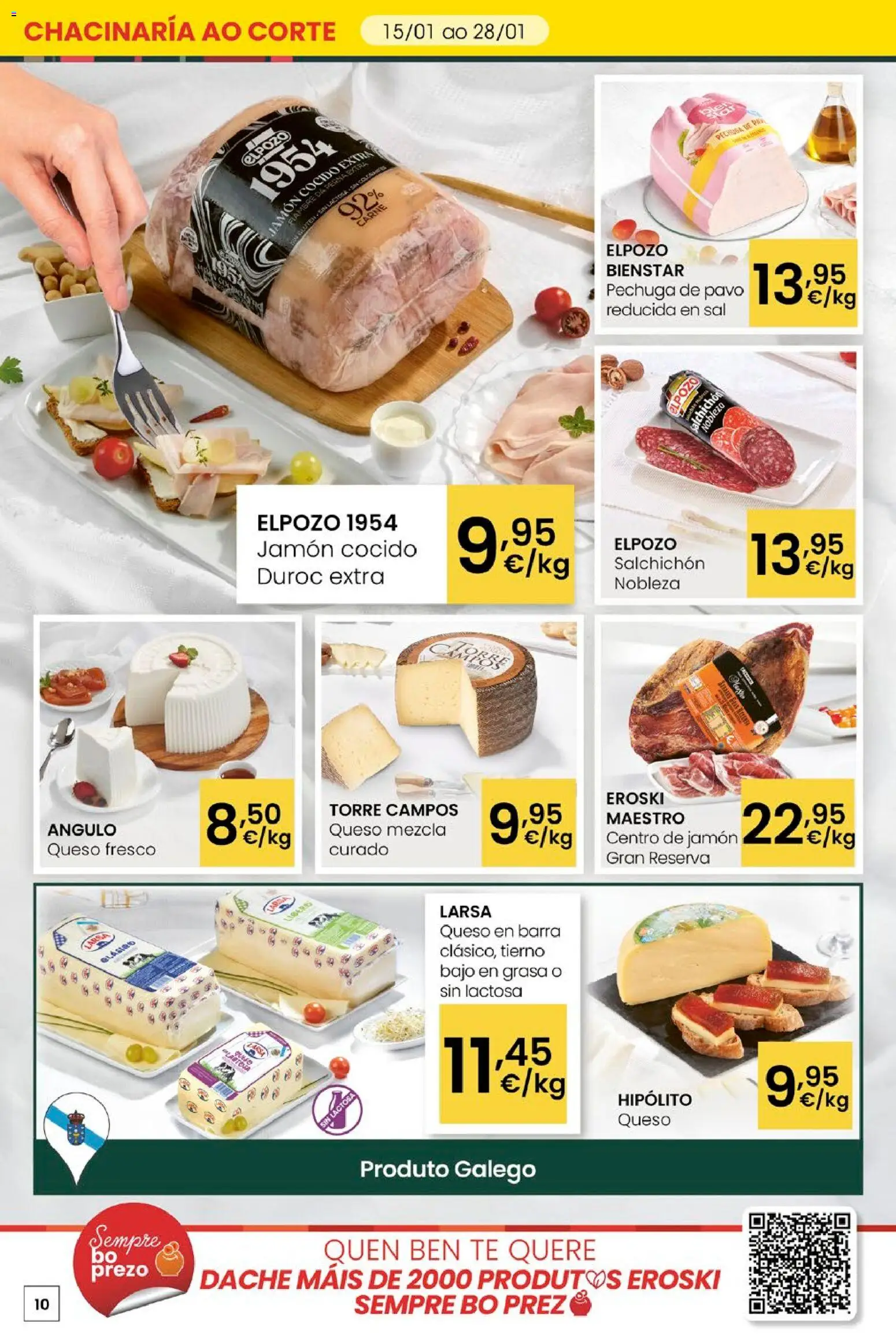 Eroski - Quién bien te quiere te hará ahorrar │ válido desde el 15.01.2026 | Página: 10 | Productos: Queso, Jamón, Té, Queso sin lactosa
