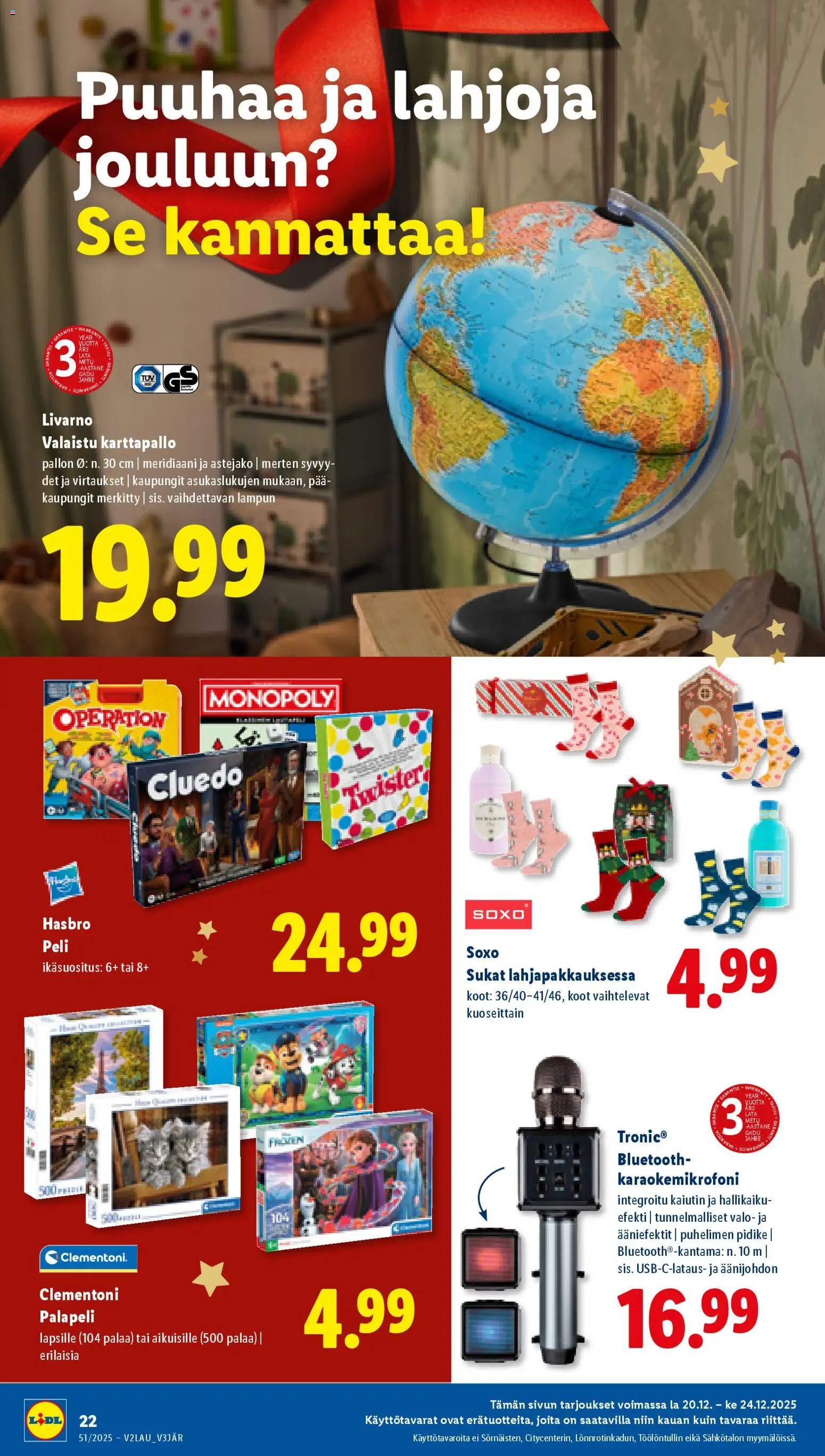 Lidl tarjoukset - Helsinki – voimassa 18.12.2025 alkaen | Sivu: 28 | Tuotteet: Kaiutin, Palapeli, Sukat, Peli