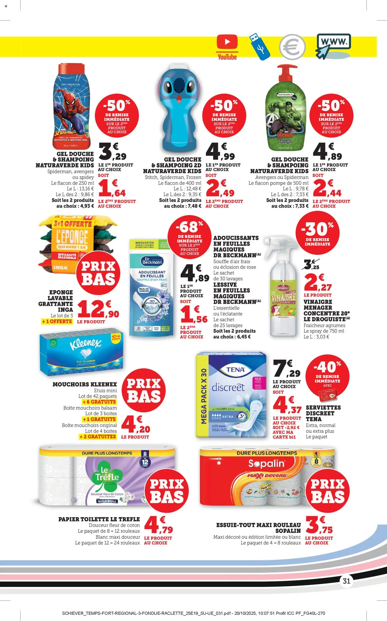 {H1} | Page: 31 | Produits: Papier toilette, Shampoing, Vinaigre, Thé