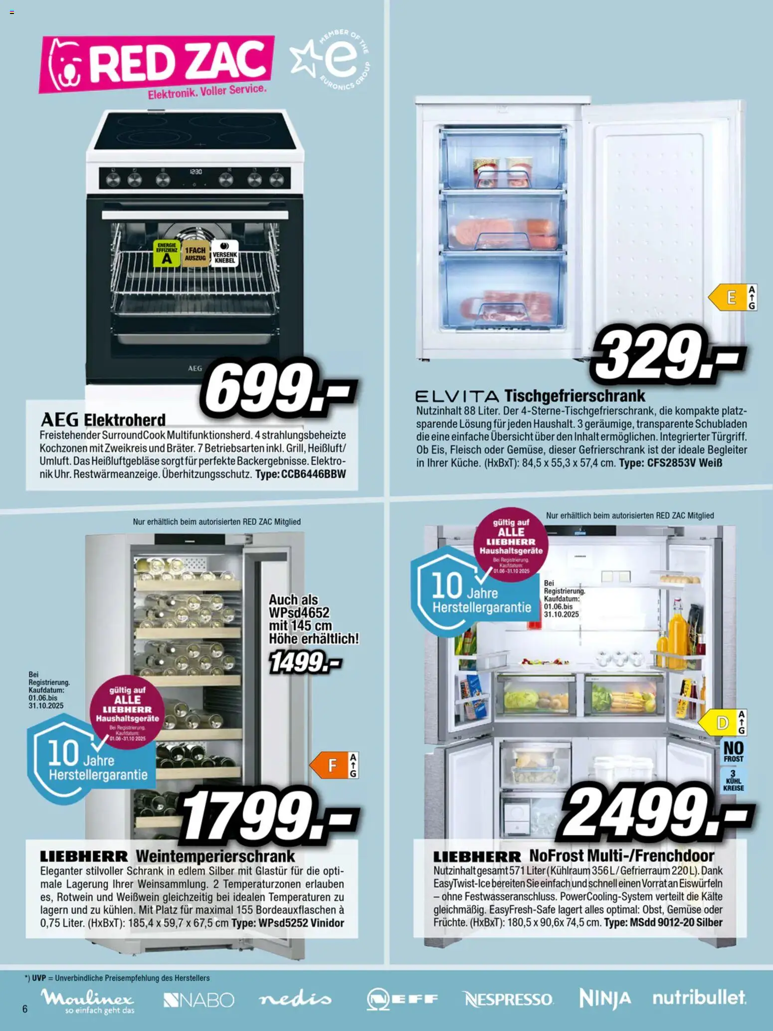 RED ZAC Vorarlberg gültig ab 27.10.2025 | Seite: 6 | Produkte: Gemüse, Gefrierschrank, Häränliha, Schrank