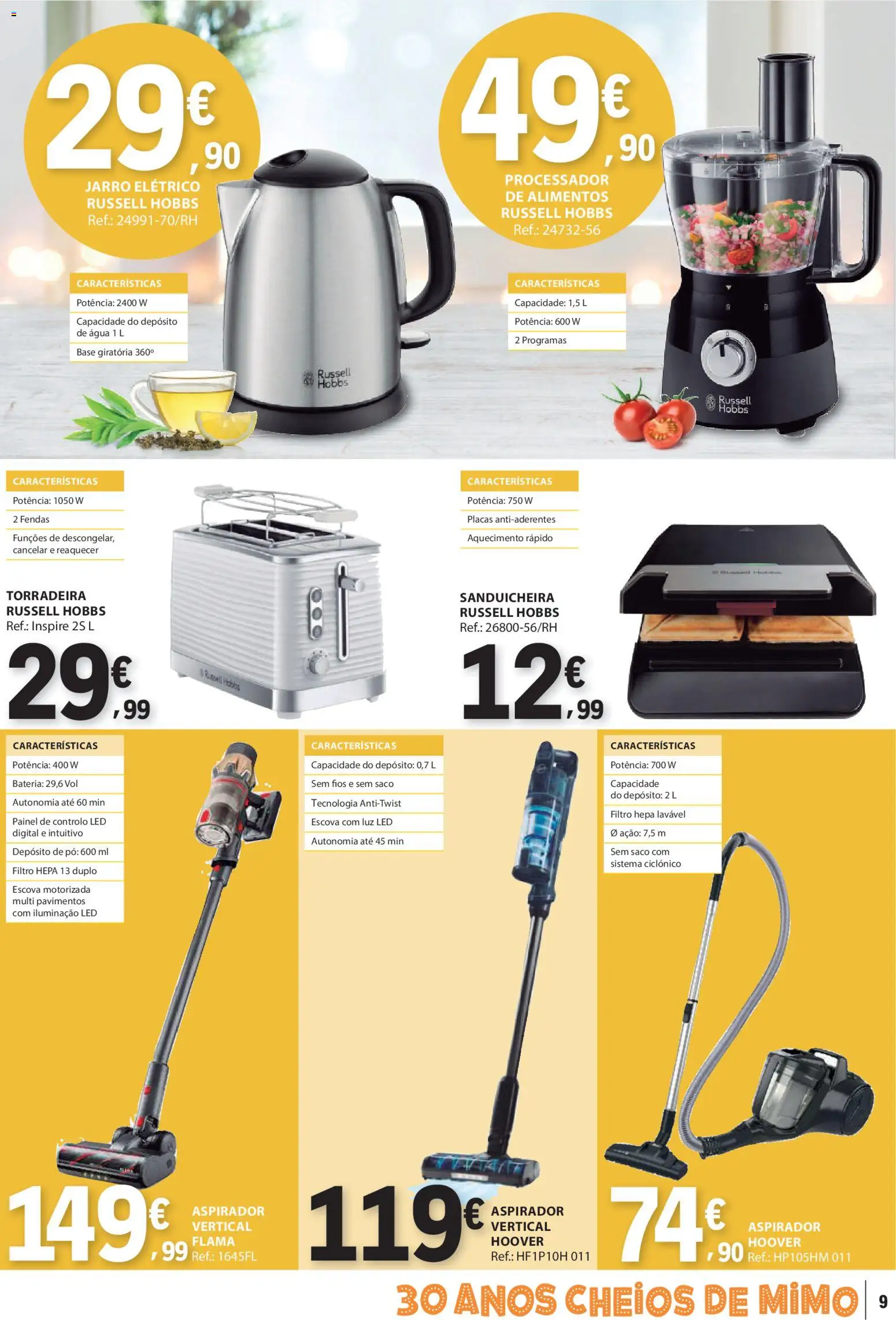 E.Leclerc Não Alimentar │ válido de 18.12.2025 | Página: 9 | Produtos: Aspirador, Sanduicheira, Pó, Bateria