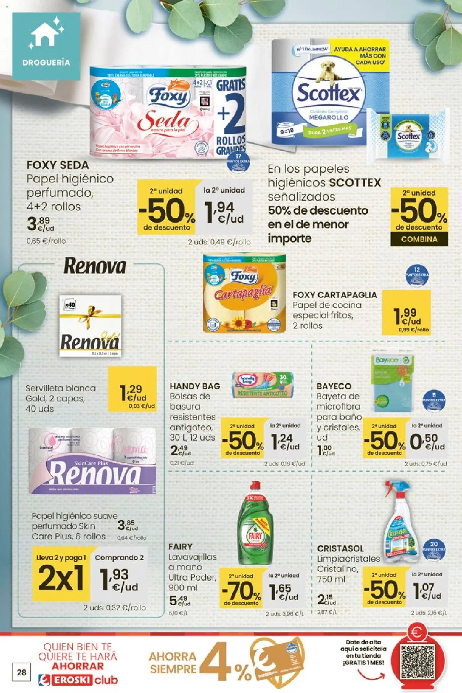 Eroski - Carnaval del ahorro │ válido desde el 29.01.2026 | Página: 28 | Productos: Té, Cocina, Lavavajillas, Baño